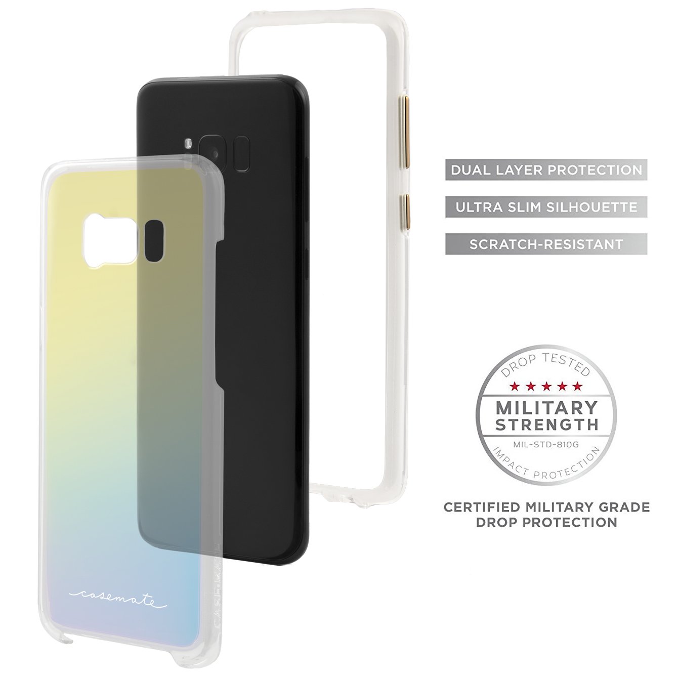 Case-Mate Samsung Galaxy S8 Tough Clear Case with Iridescent Finish - Slim Protective Cover for Everyday Use & Drop Protection