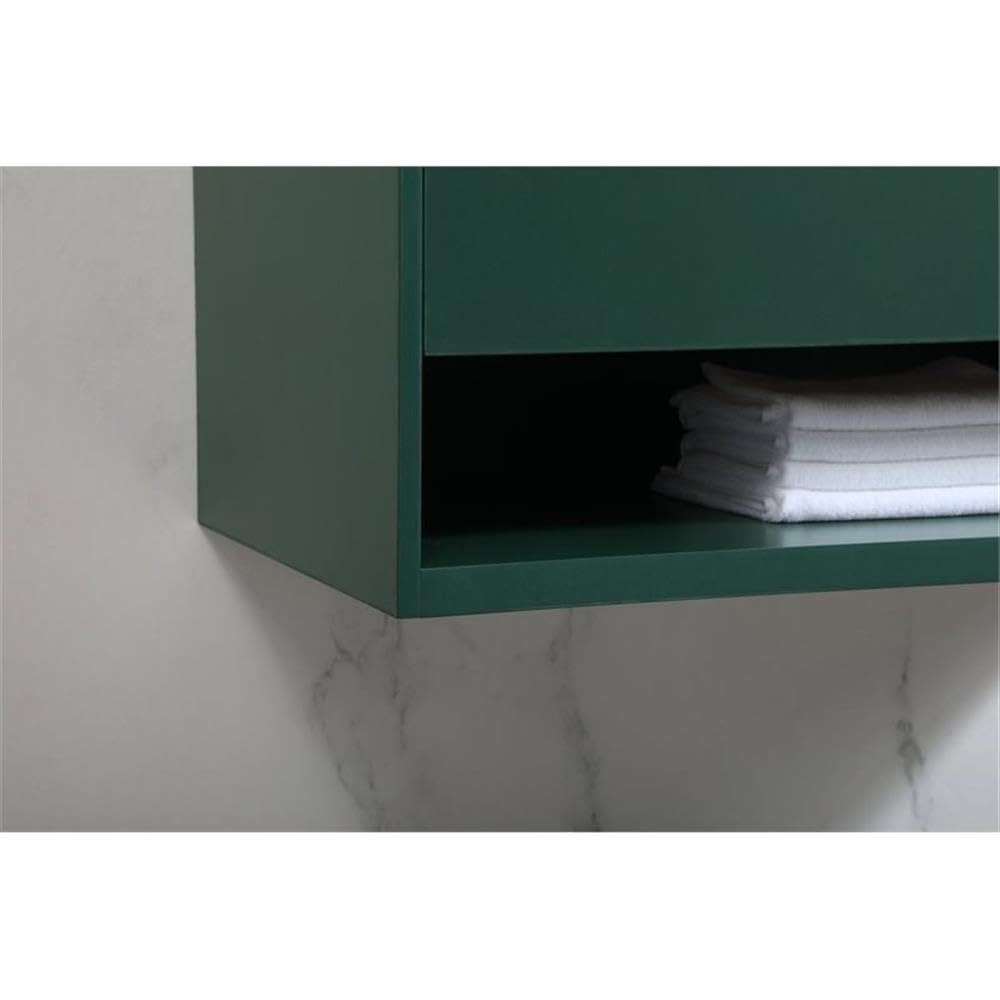 36 Inch Elegant Roman Style Green MDF Bathroom Vanity with Backsplash - Perfect for Small Bathroom Remodel, Guest Bath, or Powder Room Decor