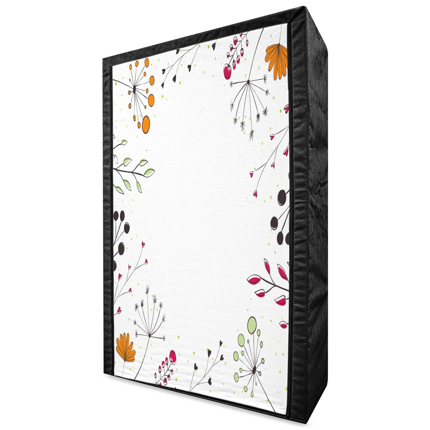 Ambesonne Modern Portable Fabric Wardrobe with Floral Branches Geometric Flowers Print - 42.5