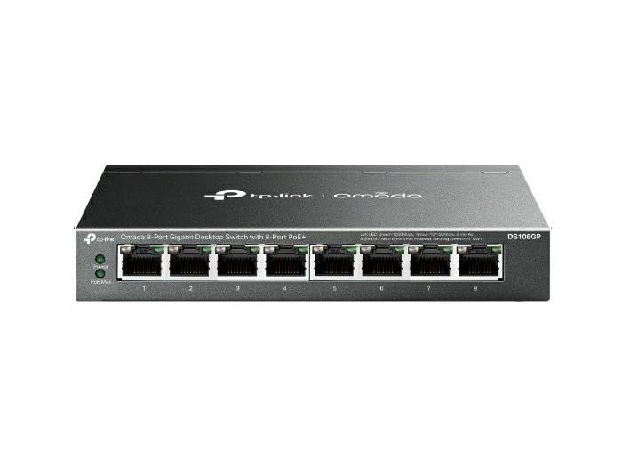 TP-Link Omada 8-Port Gigabit PoE+ Desktop Switch (TL-SG108PE) - 8 x 10/100/1000Mbps Ports with 123W Power Budget for IP Cameras, VoIP Phones & Wireless Access Points - Ideal for Home Office & Small Business Networks