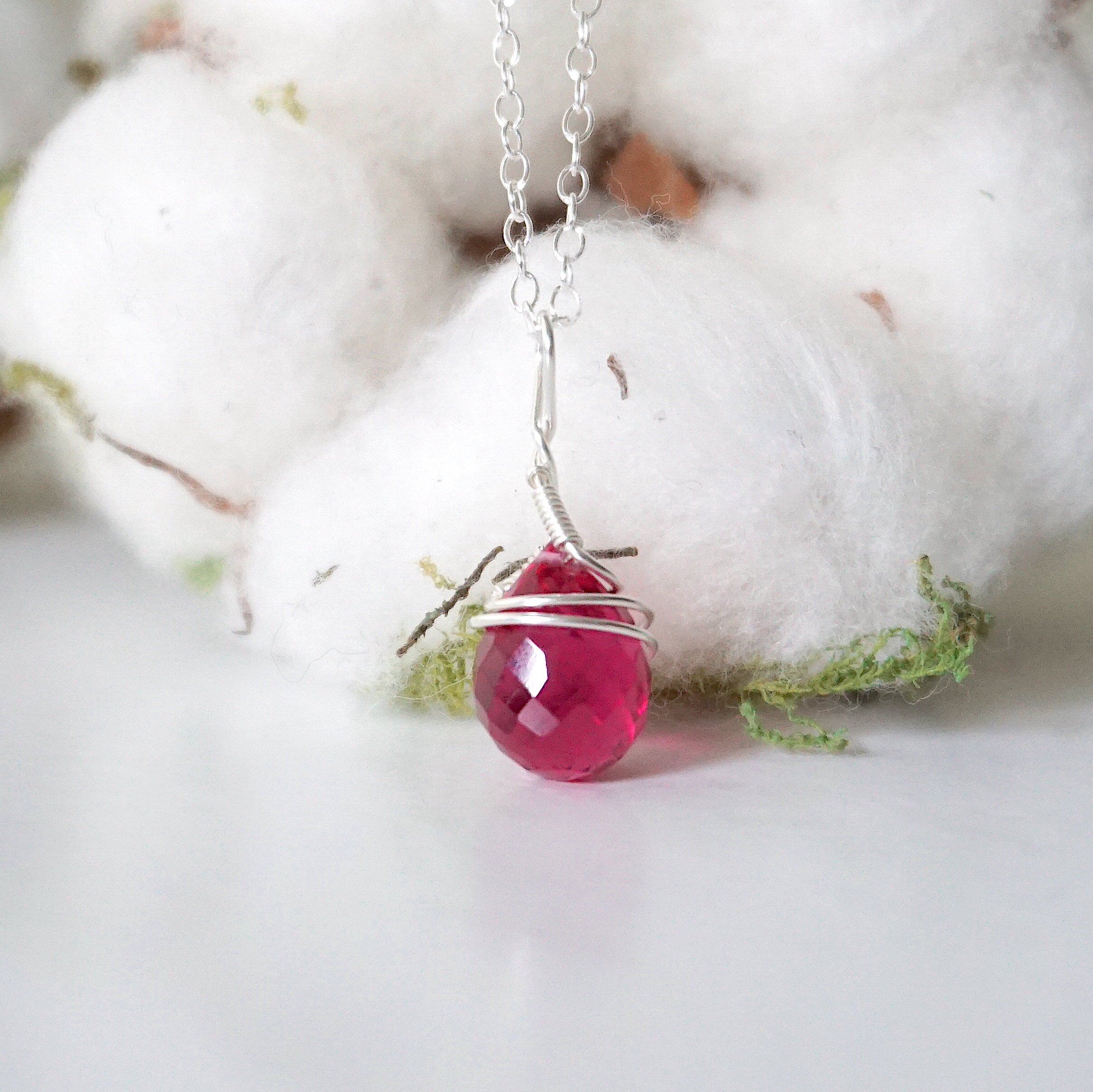 Pink Tourmaline Sterling Silver Charm Necklace - Elegant Jewelry for Women, Perfect for Gifts, Parties & Special Occasions