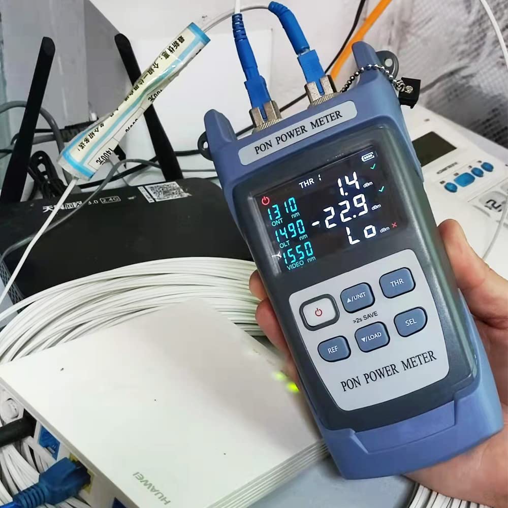 **YD-300A Optical Fiber Power Meter 1310/1490/1550nm PON Network Tester with FC/SC/APC Adapter - Perfect for PON Network Installation & Maintenance**