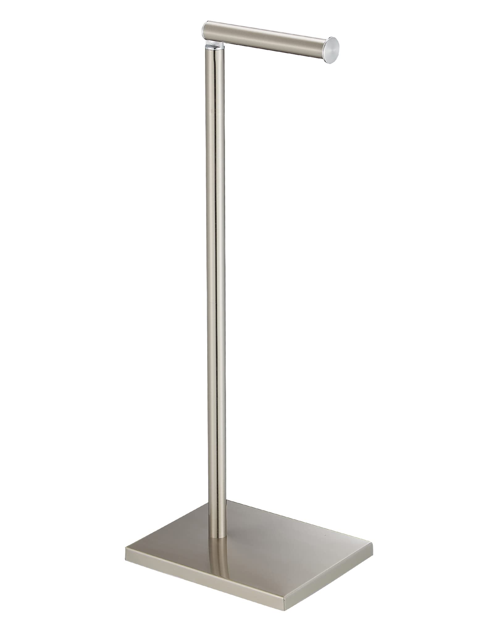 Stainless Steel Free Standing Toilet Paper Holder Stand with Reserve - Bathroom Tissue Roll Dispenser for Home, Office & RV Use