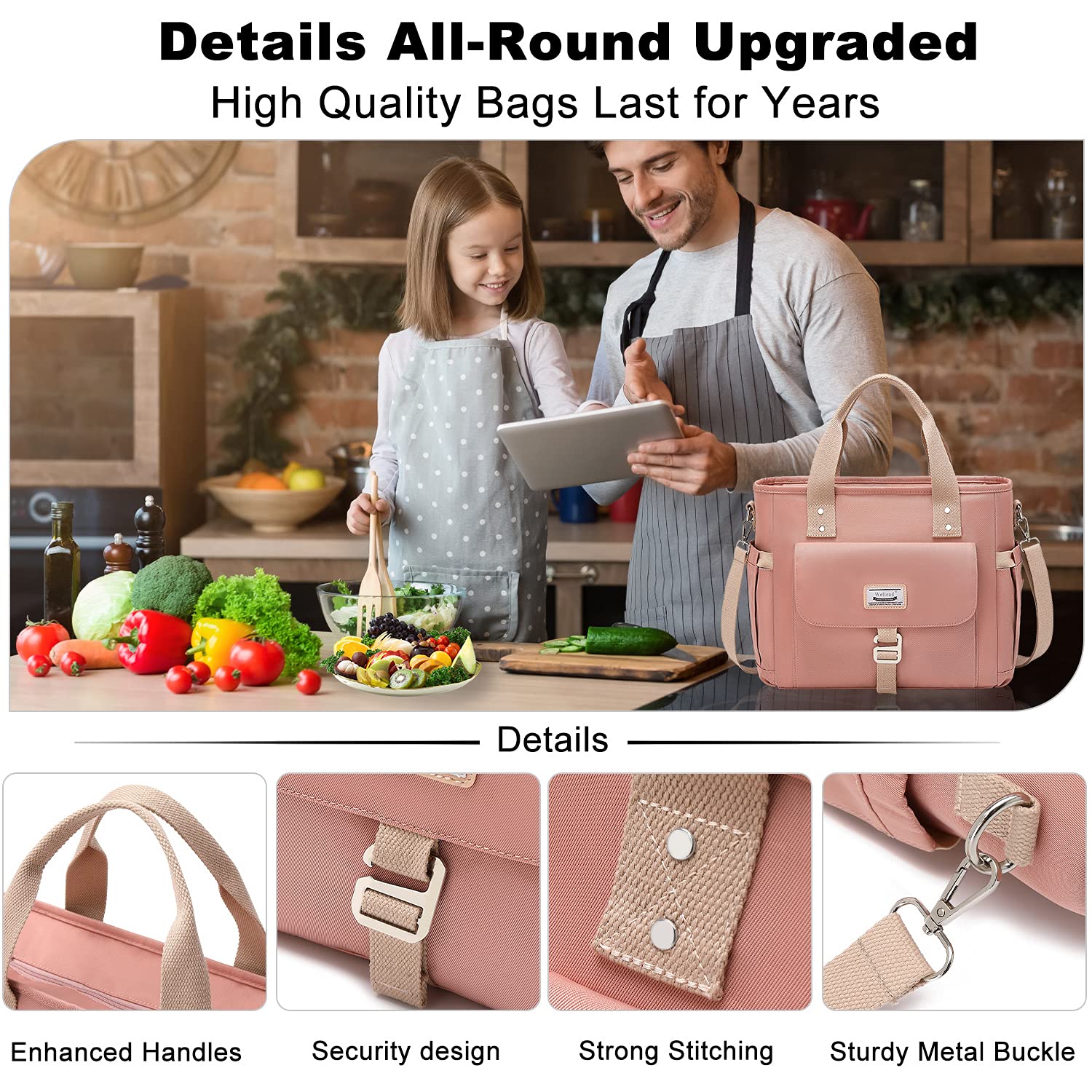 Weitars Insulated Lunch Bag for Women - Extra Large Lunch Tote Box for Work, Office & School | Leakproof & Thermal Food Container for Meal Prep, Picnics & Daily Commute