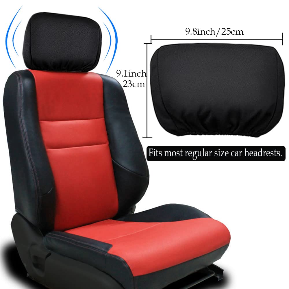 Universal Soft Washable Car Seat Headrest Cover - Dirt-Proof Head Rest Protector for Most Cars, Vans & Trucks (4-Pack, Black) | Perfect for Daily Commute, Road Trips & Protecting Leather Seats