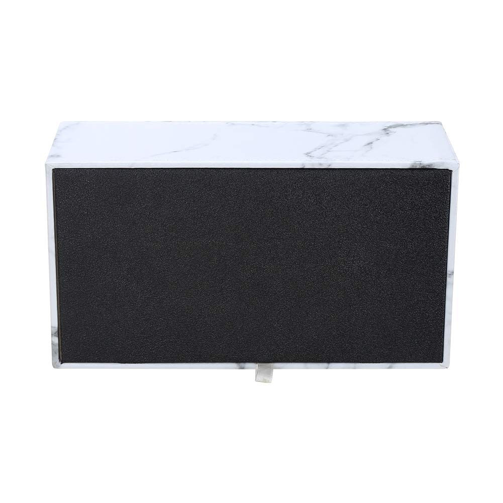 KINGFOM Rectangular PU Leather Tissue Box Cover - Magnetic Bottom Gray Marble Napkin Holder for Bathroom, Home, Office & Car - Durable & Stylish Decorative Tissue Paper Organizer for Living Room, Bedroom, Kitchen & Automotive Interior