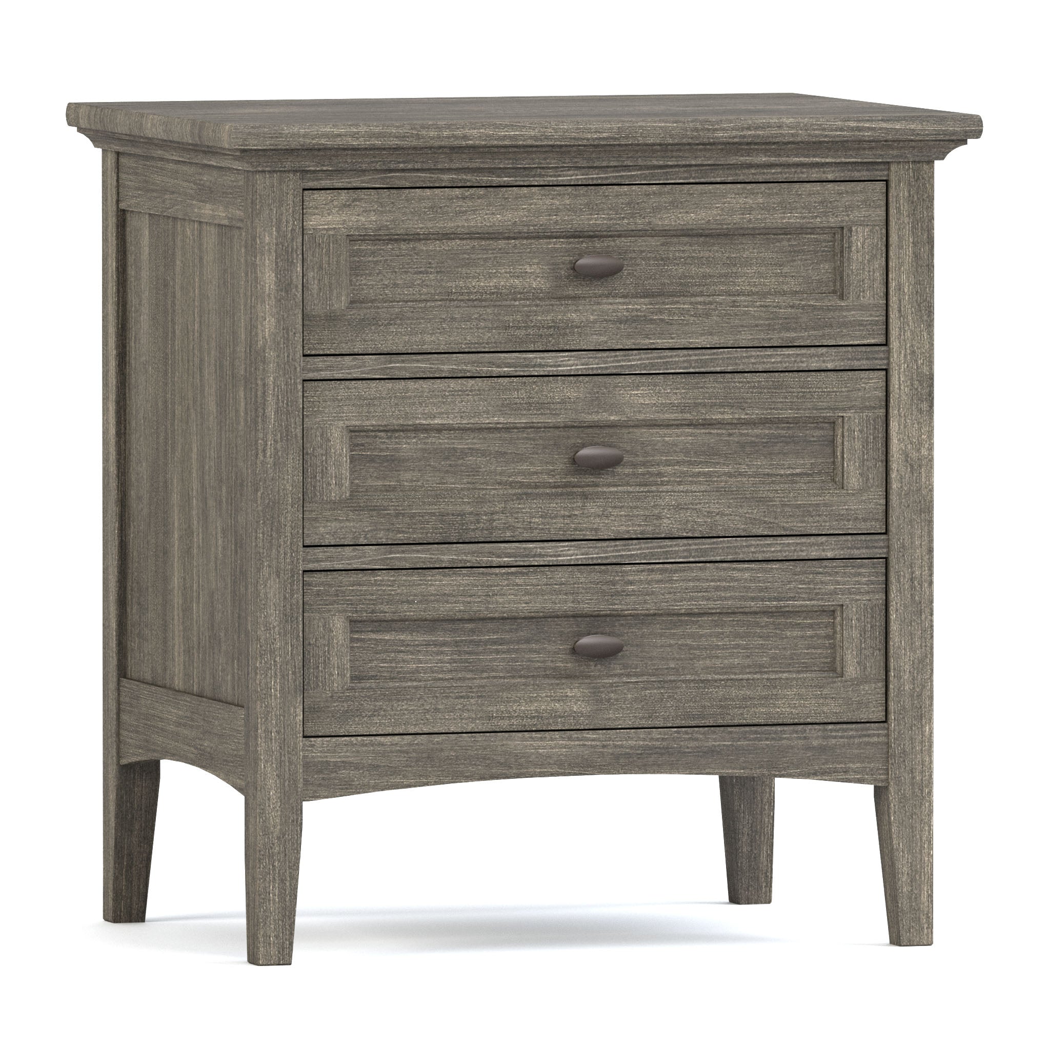 Revere Three Drawer Nightstand - Modern Bedside Table with Storage for Bedroom, Living Room & Office - Solid Wood Night Stand with Smooth Gliding Drawers