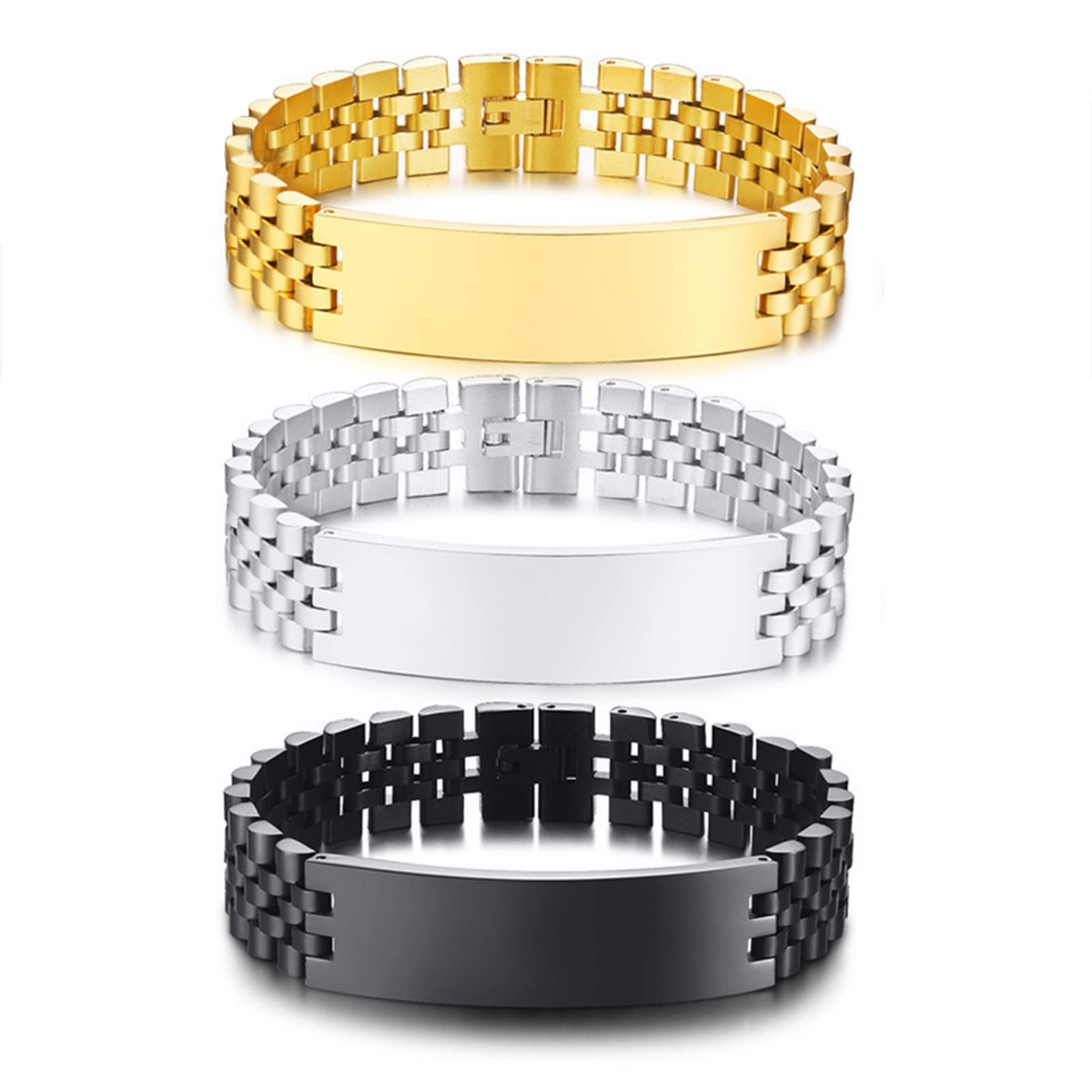 Hoisy Men's Initial Bracelet - Simple & Stylish Personalized Name Bracelet for Men - Perfect Gift for Birthday, Anniversary & Everyday Wear