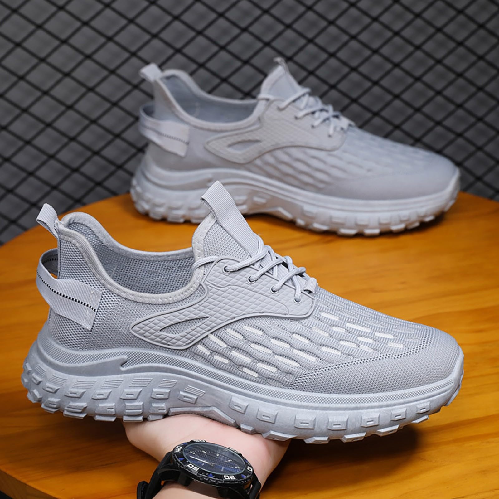 Men's Lightweight Breathable Running Shoes - Non-Slip Hiking & Training Sneakers with Mesh Upper for Jogging, Trekking & Tennis | Perfect for Gym Workouts & Outdoor Activities