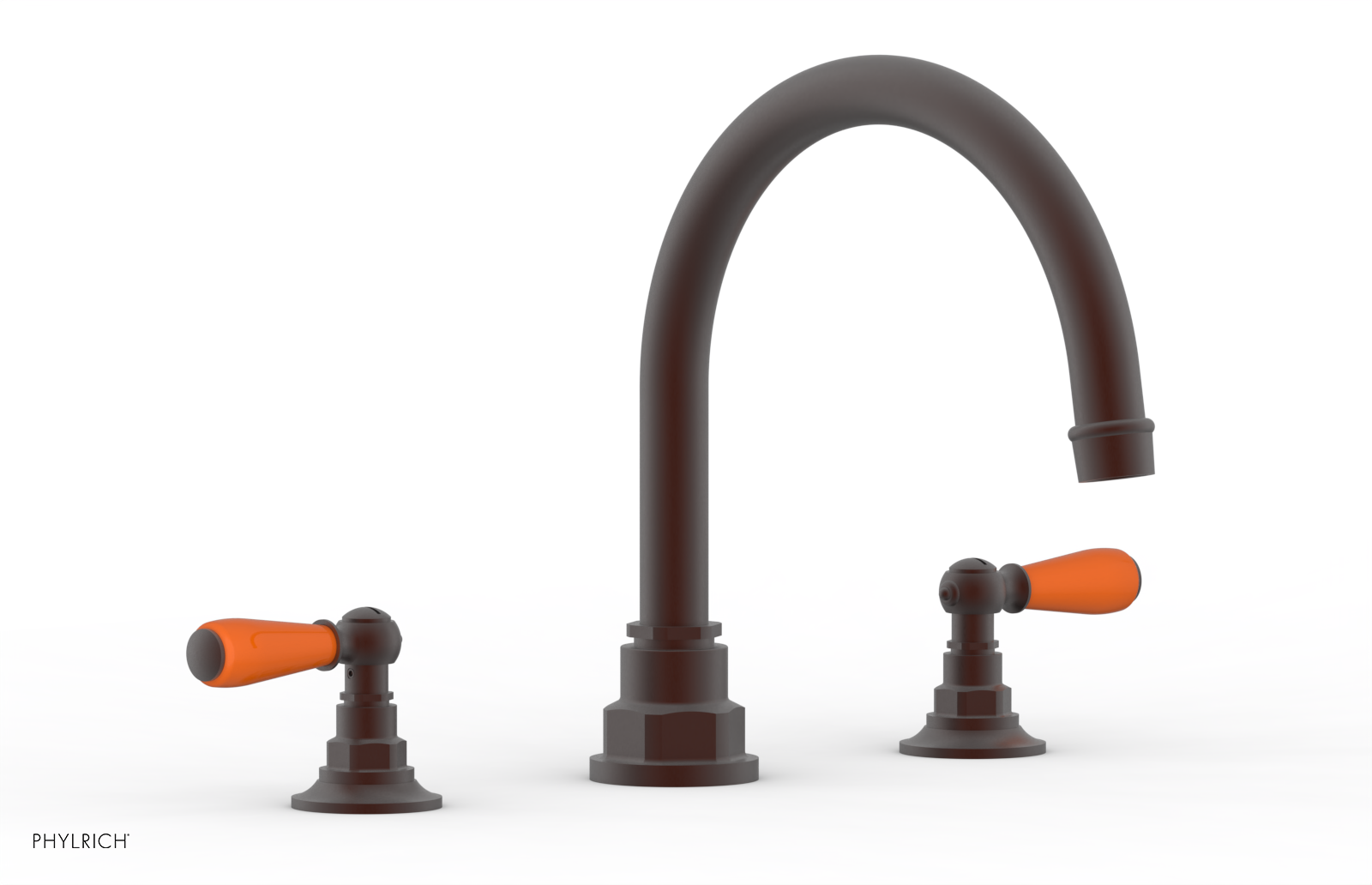 Jamestown Deck Tub Set with Lever Handles & Orange Accents - 165