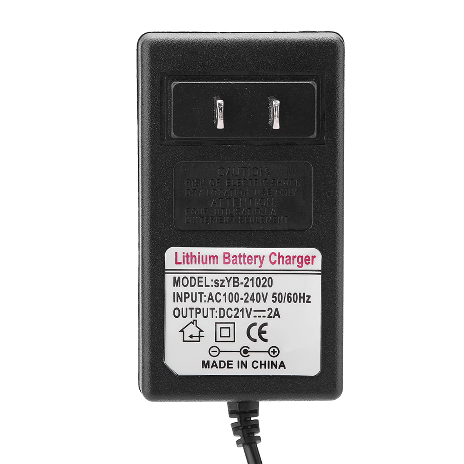21V 2A Lithium Battery Charger with 100-240V AC Adapter - Fast Charging Power Supply for Cordless Tools, Laptops, and Electronics - Perfect for DIY Projects and Home/Office Use