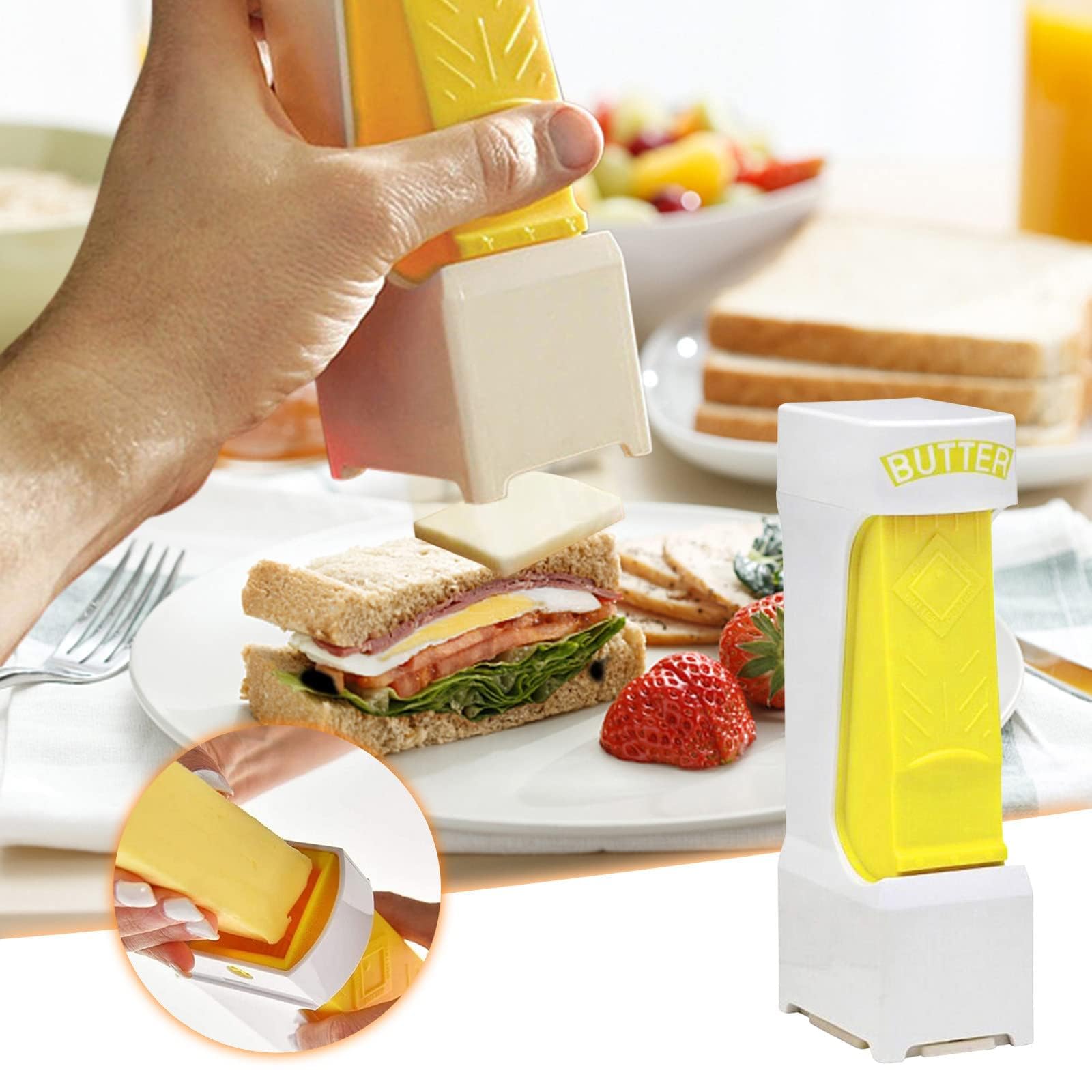 Stainless Steel Butter Cutter & Cheese Slicer - Handheld Butter Dispenser Tool for Perfect Slices | Ideal for Baking Bread, Cakes, Cookies & Charcuterie Boards | Essential Kitchen Gadget for Home Chefs