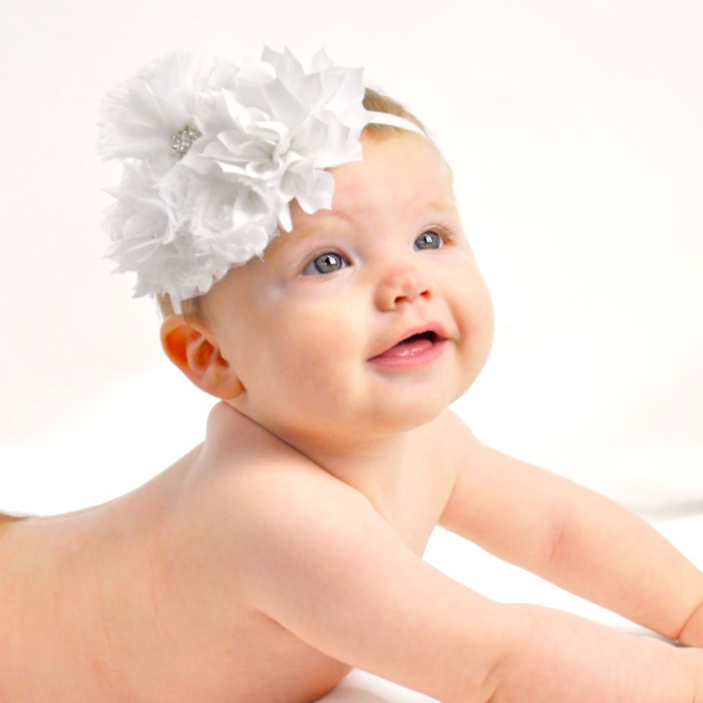 Lello Shabby Fabric Flower Cluster Headbands for Baby Girls & Toddlers - Stretchy Elastic Hair Accessories - Perfect for Parties, Photos & Everyday Wear
