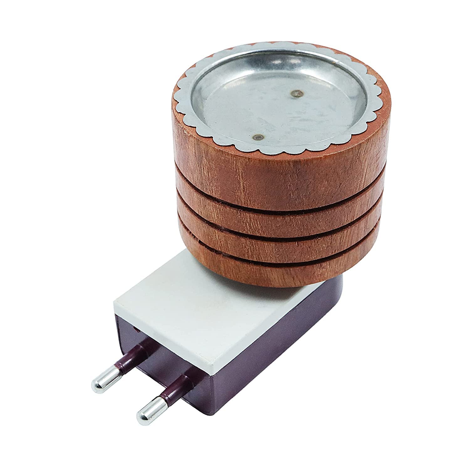 Premium Kapoor Dani Camphor Burner - Electric Aroma Diffuser & Essential Oil Warmer | Antique Wooden Incense Burner for Home, Yoga, Meditation & Relaxation | Direct Plug-in Mini Magic Diffuser for Stress Relief & Aromatherapy