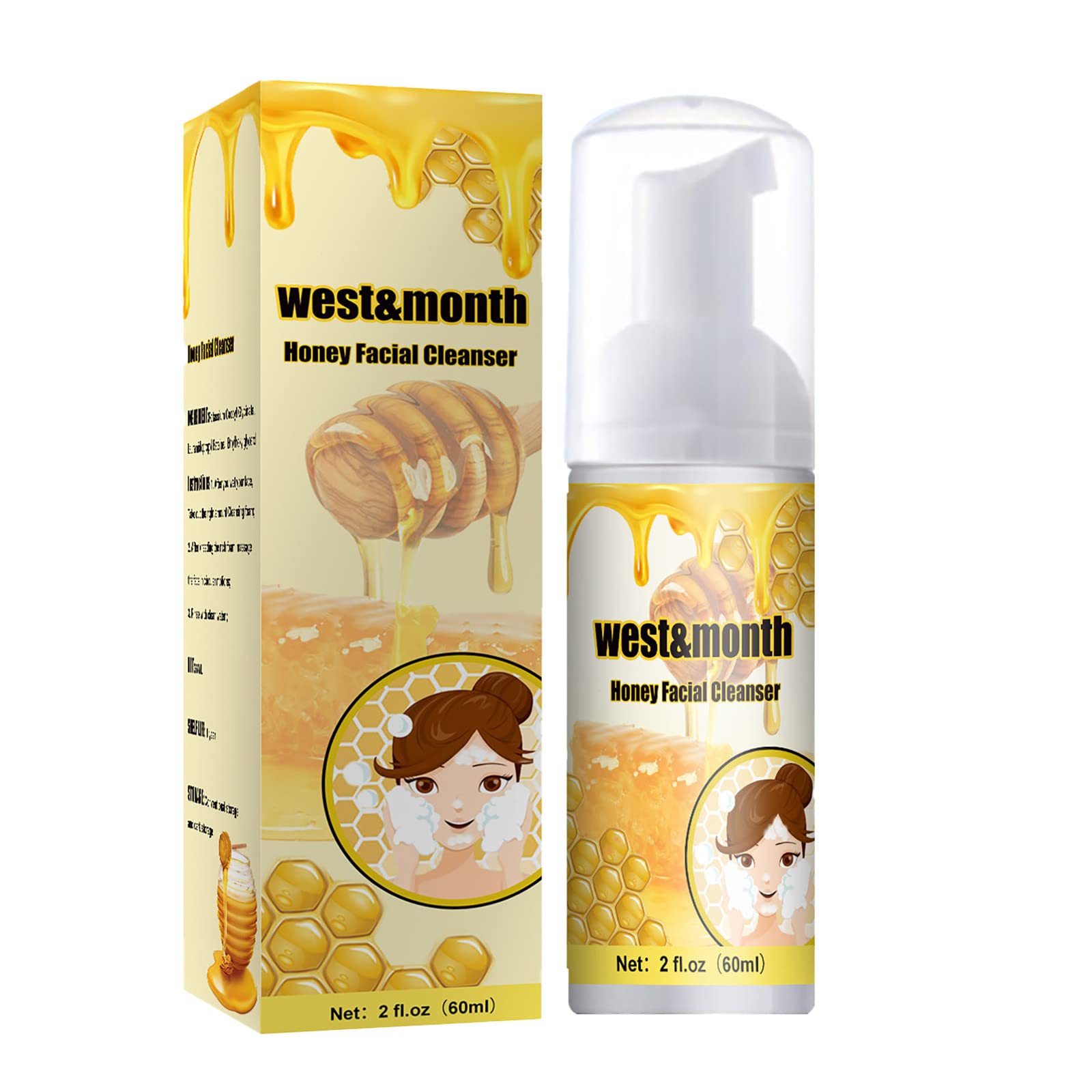 Sensitive Skin Cleanser - Honey & Olive Oil Facial Wash 60ml for Gentle Cleansing