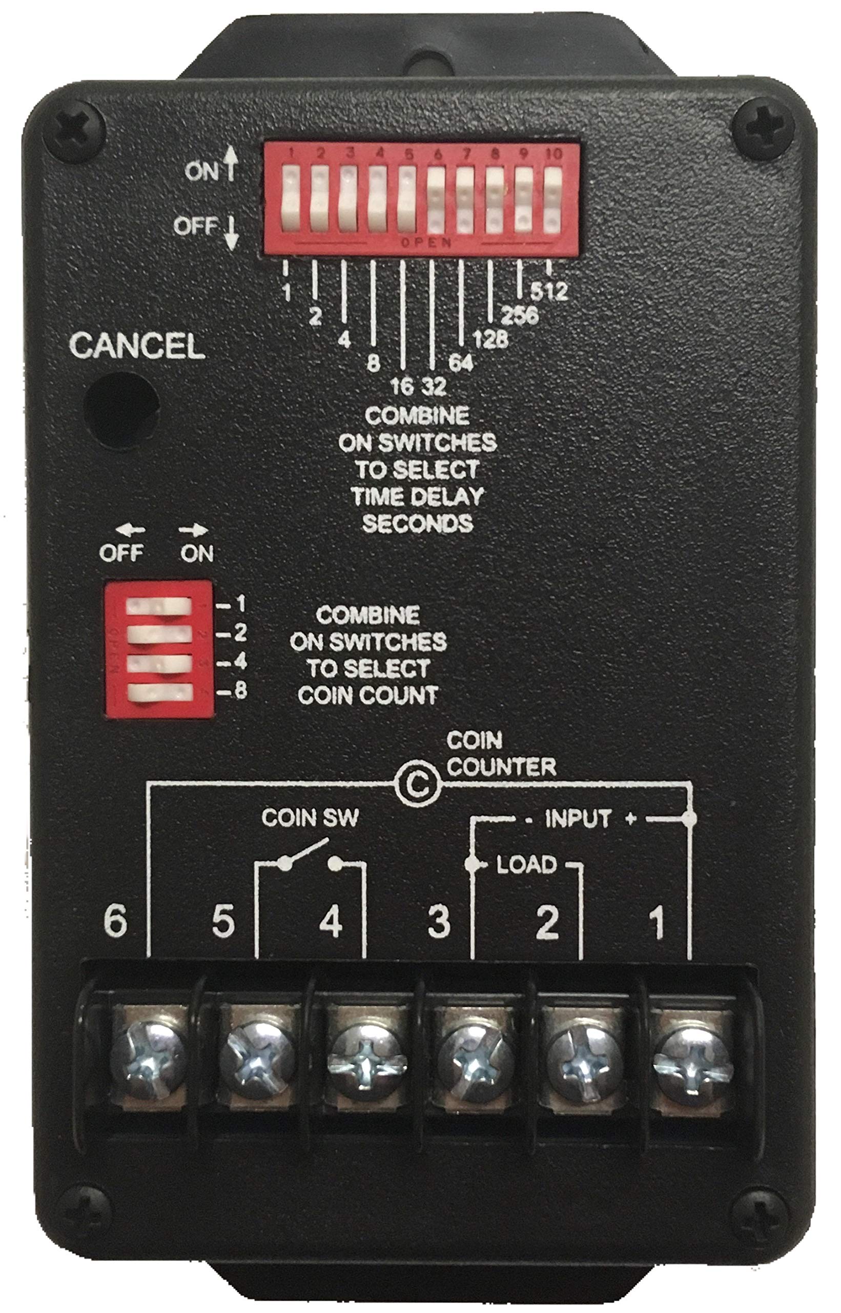 ASCR54 Vending Machine Timer - 120VAC Adjustable 1-1023 Seconds with 1HP Relay for Coin Operated Machines & Commercial Appliances | Perfect for Laundromats, Car Washes & Vending Businesses