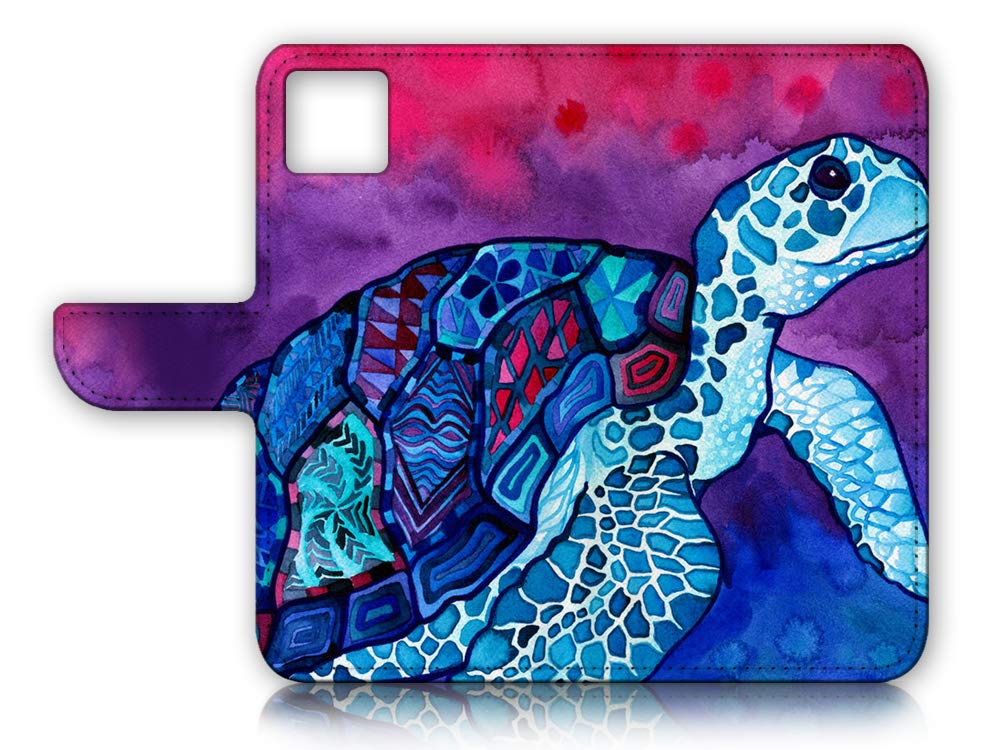 Premium Flip Wallet Phone Case for iPhone 11 - A20298 Art Turtle Design | Slim Protective Cover with Card Slots | Perfect for Everyday Use, Travel & Business Meetings
