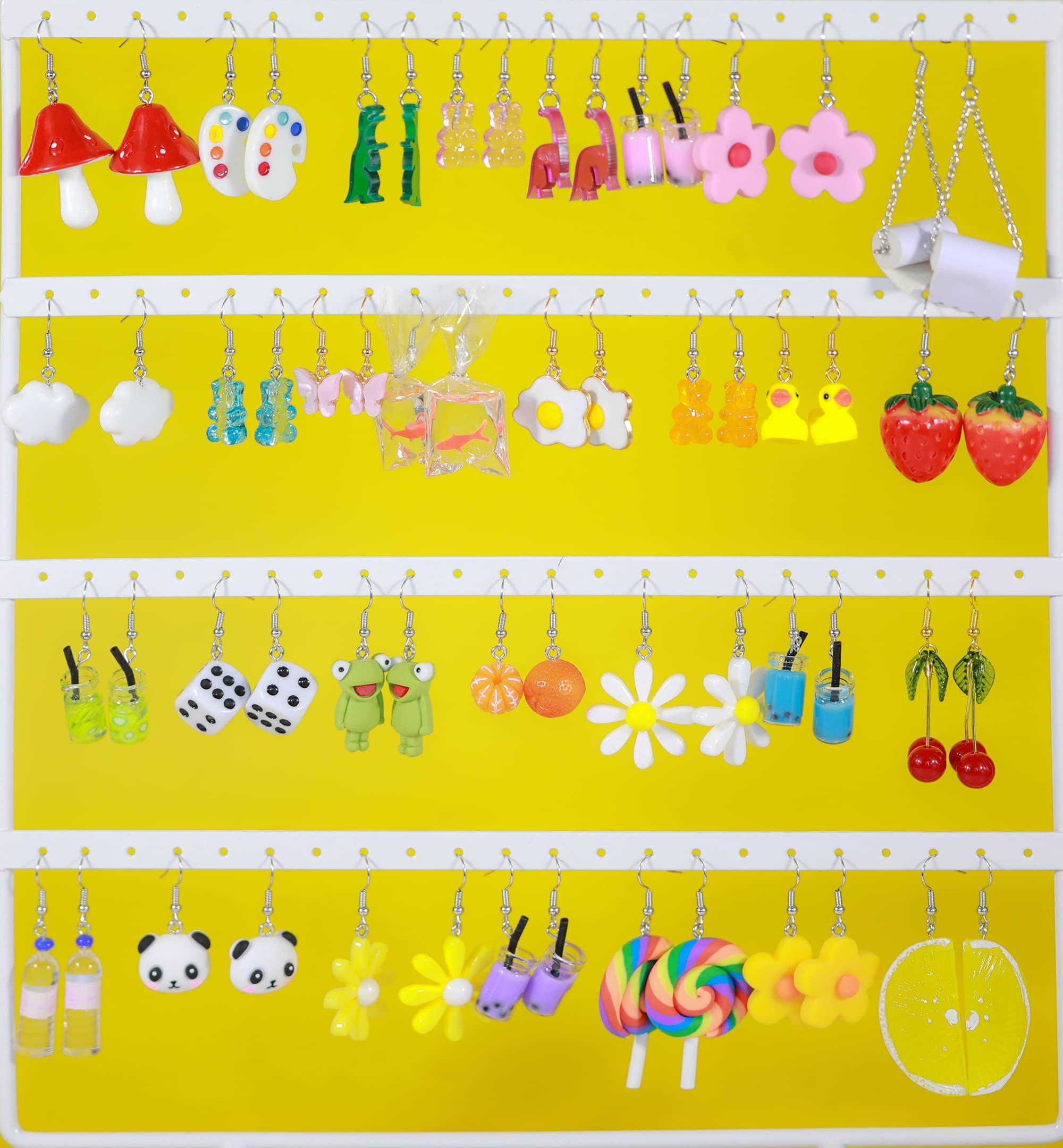 30 Pairs Cute Summer Earrings for Women - Fun Drop Dangle Earrings with Frog, Panda, Goldfish, Water Bottle, Strawberry & More - Perfect for Parties, Gifts & Daily Fashion Accessories