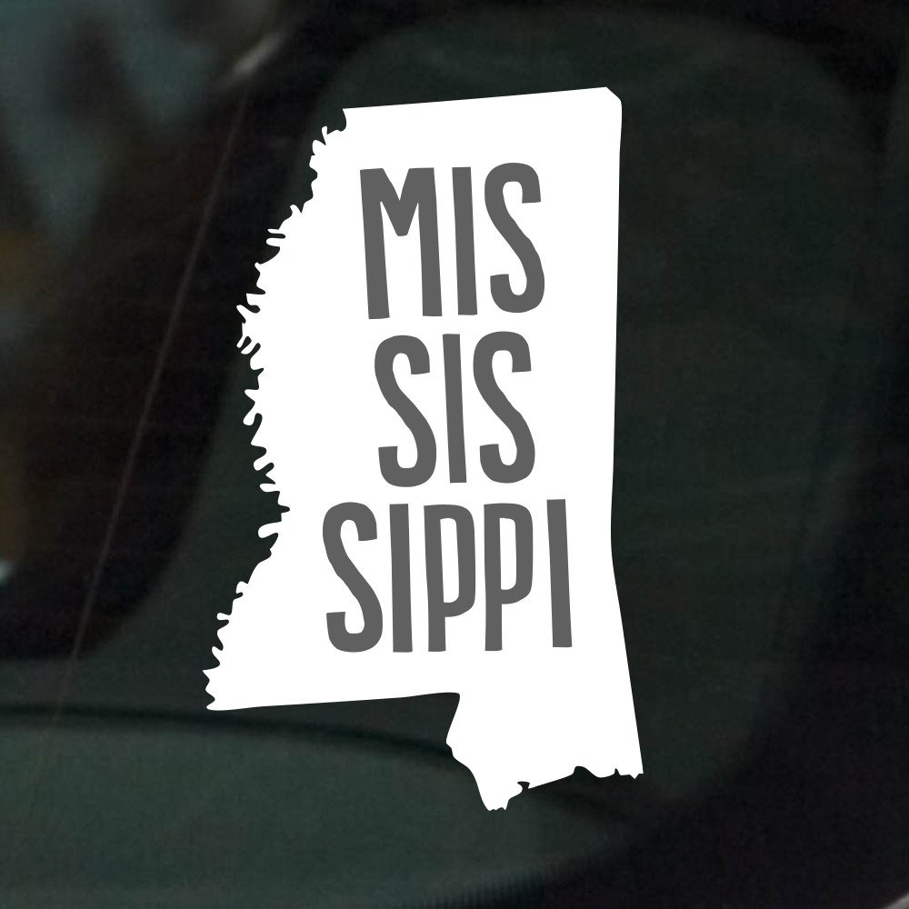 Mississippi State Car Decals - USA Patriotic Vinyl Stickers for Windows & Bumpers - Perfect for College Football Fans, Road Trips & State Pride