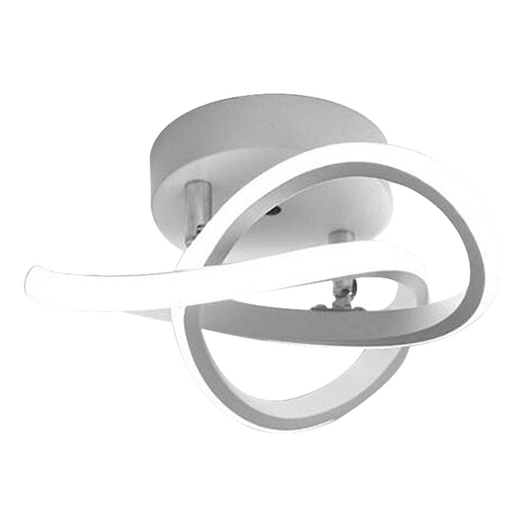 Modern LED Ceiling Light Fixture - 24cm White Round Chandelier for Bathroom, Living Room, Kitchen & Study | Energy Saving Dimmable Lighting for Home & Office Decor