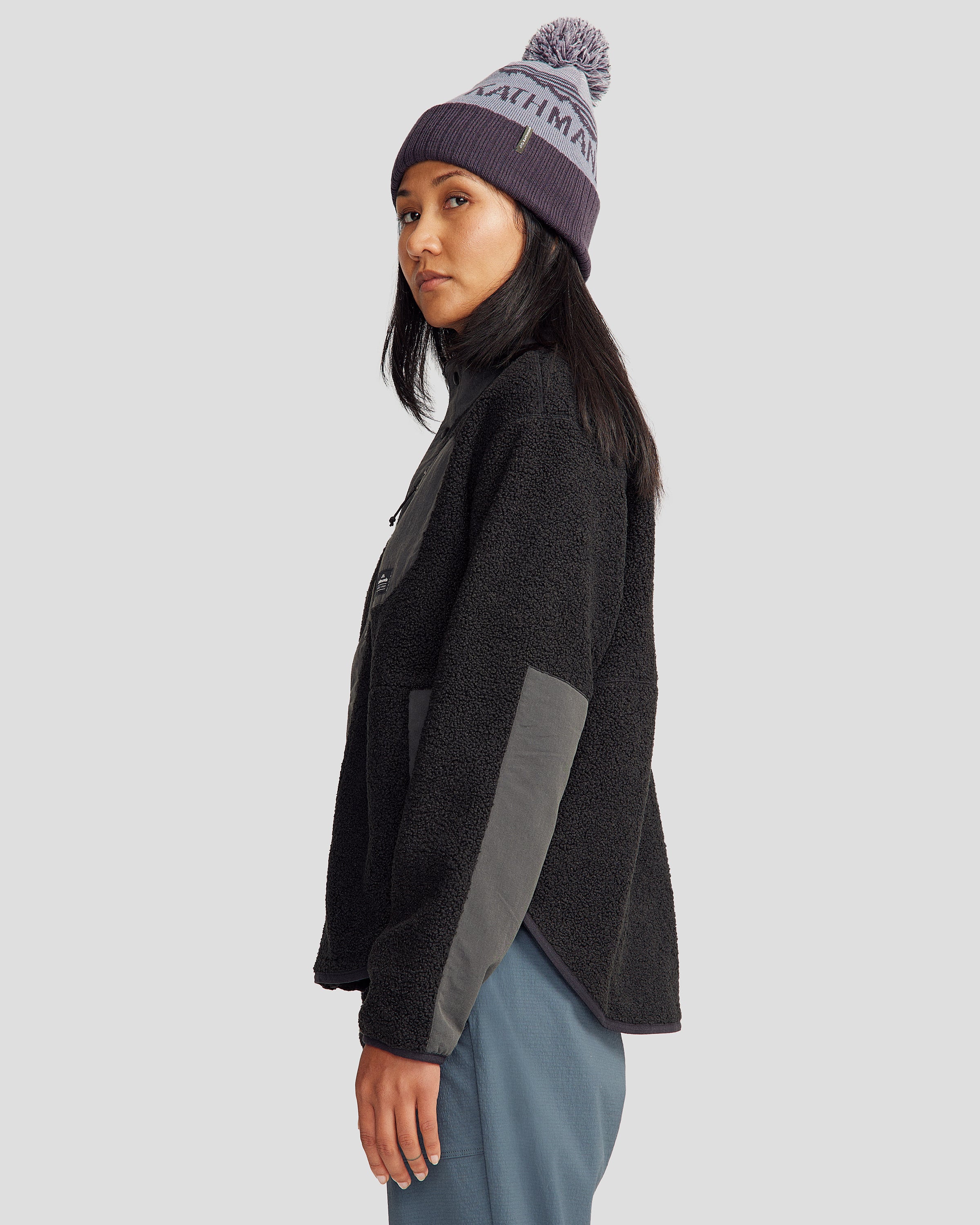 Co Z High Pile Women's Winter Jacket v3 - Black Stingray Color, Warm Fleece Lined Coat for Cold Weather, Perfect for Outdoor Activities and Daily Wear