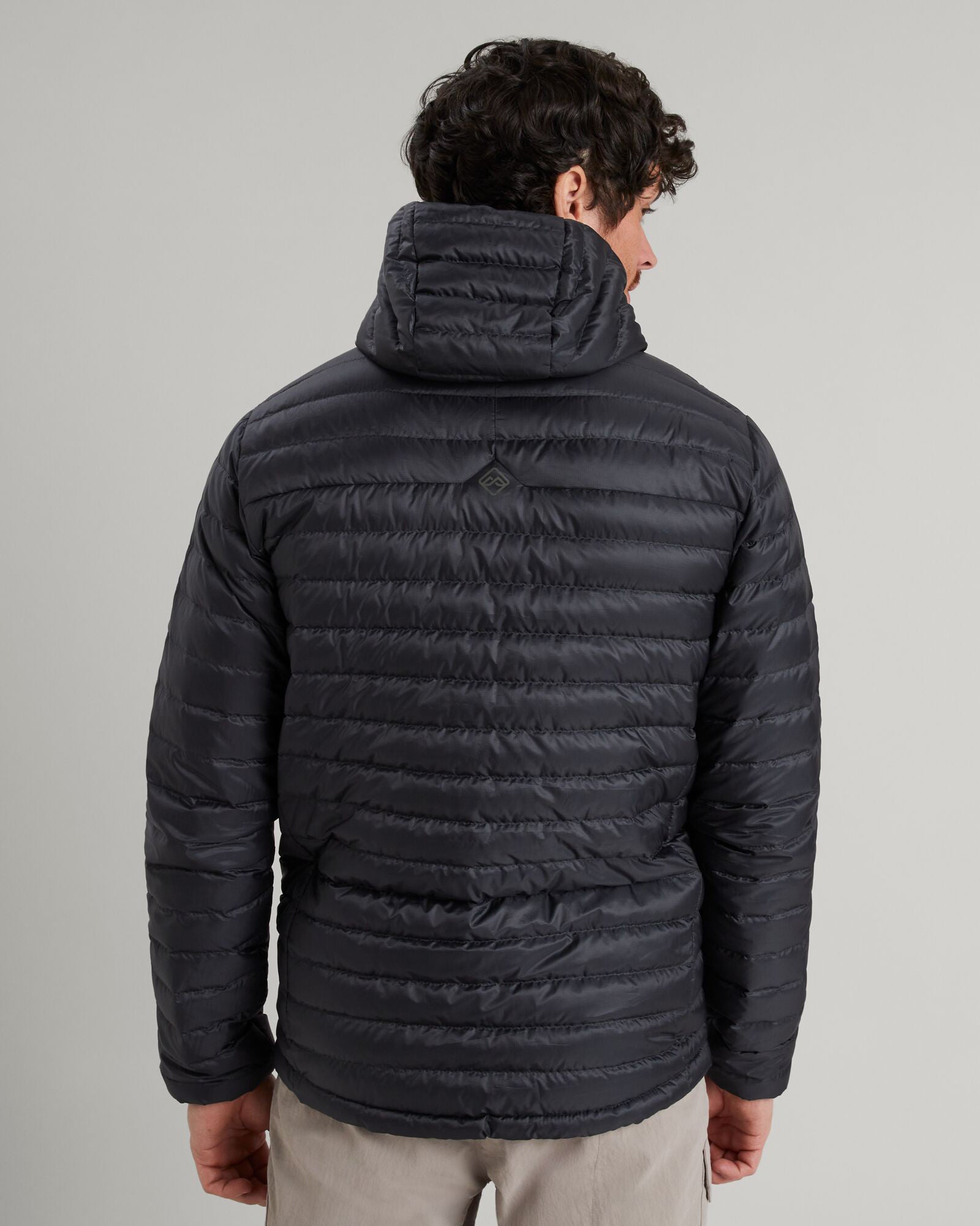 Men's Heli R Hooded Down Jacket - Lightweight Winter Coat, Waterproof & Windproof, Black Stingray Color - Perfect for Outdoor Activities, Hiking & Cold Weather