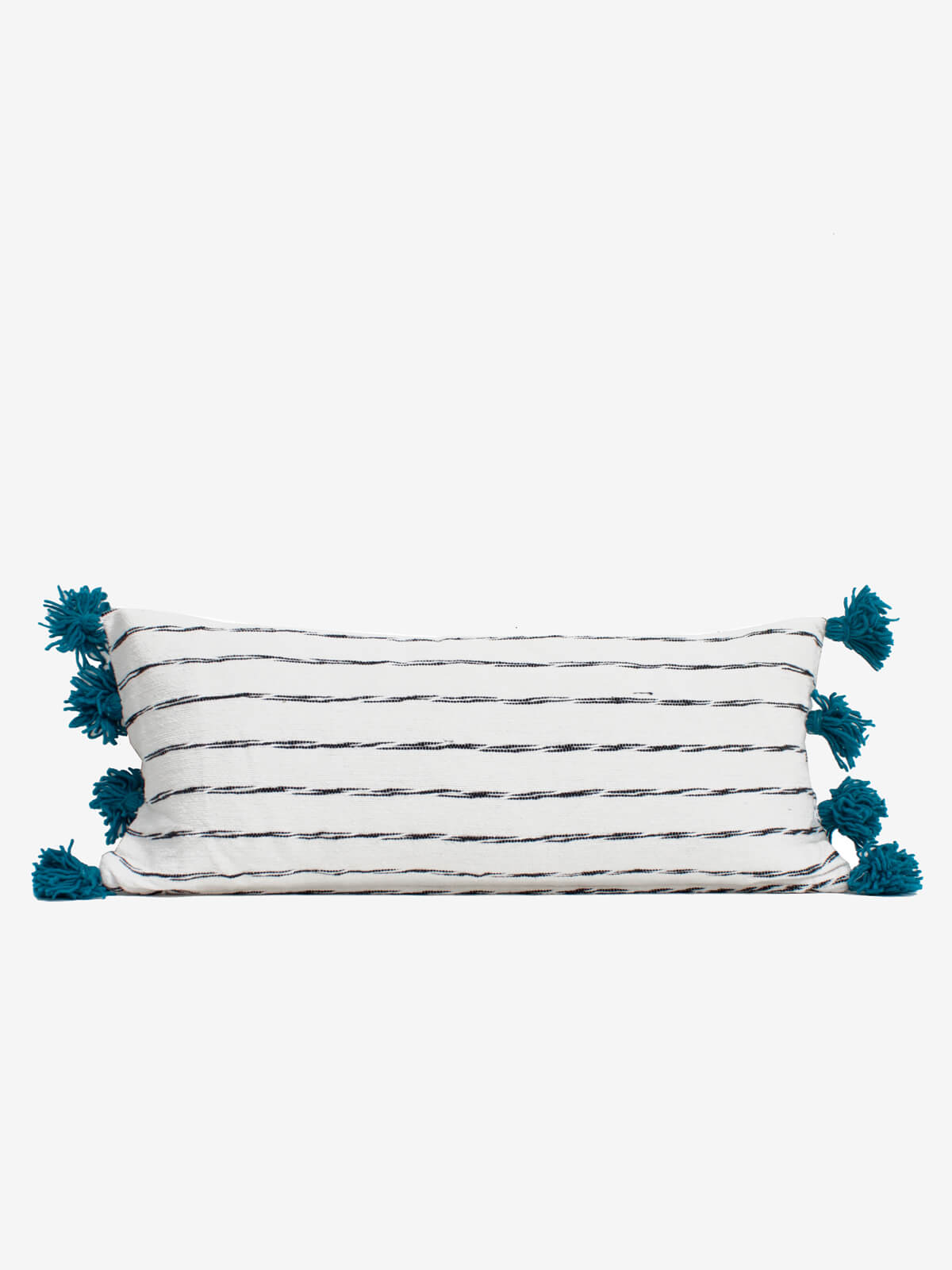 Premium White Cotton Scribble Stripe Rectangle Cushion Cover - Soft Blue Decorative Pillow Case for Sofa, Bed & Home Decor - Washable & Durable Living Room Accent