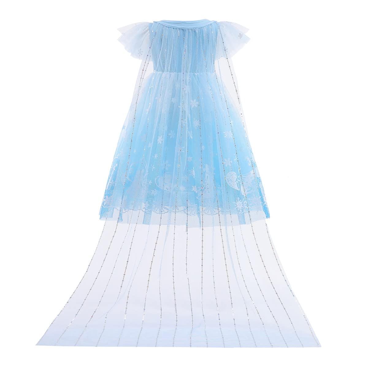 Frozen Elsa Costume for Girls - Sparkling Sequins Princess Dress for Halloween, Christmas, Birthday Party & Cosplay | Disney Inspired Fancy Gown for Kids Dress Up & Special Occasions