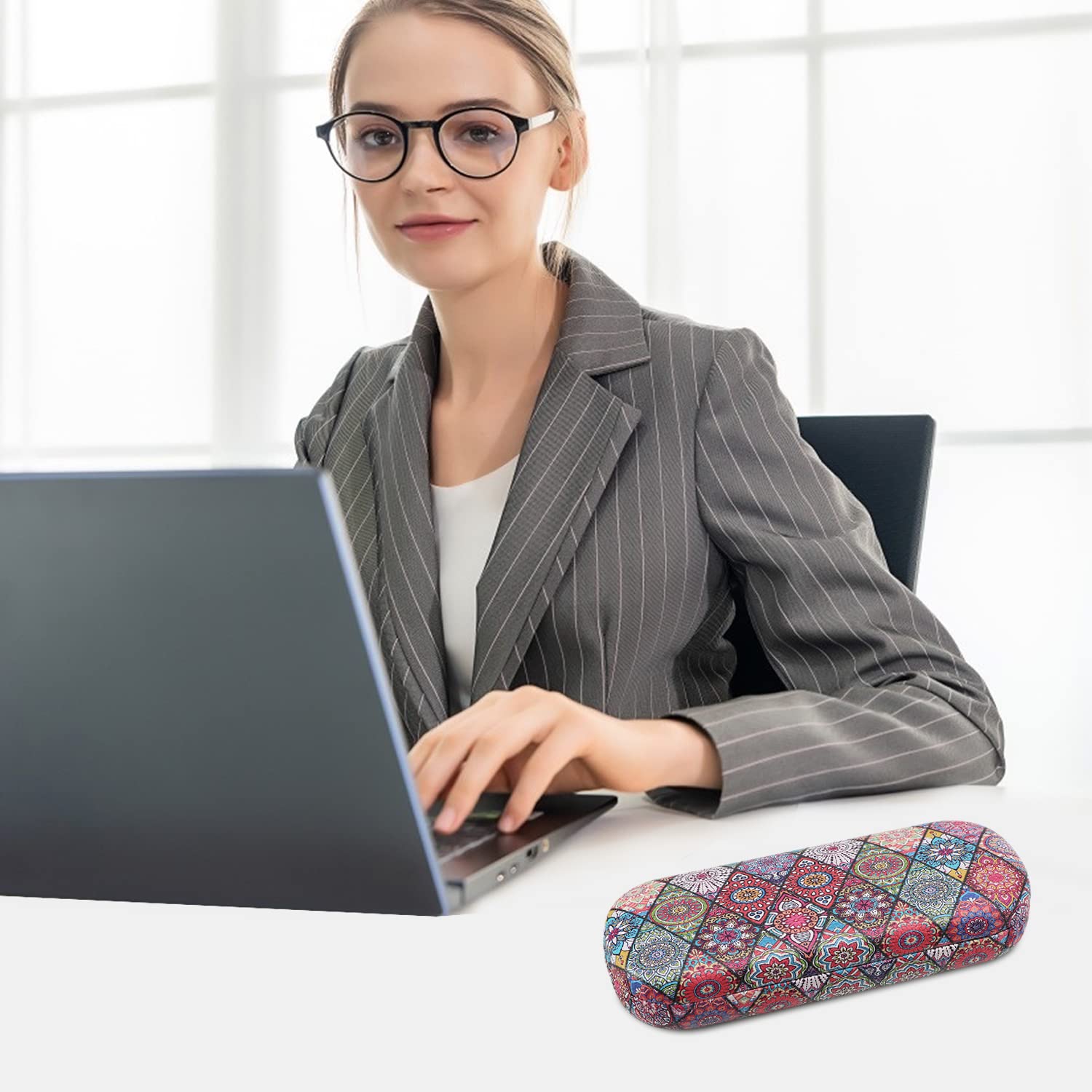 MoKo Hard Glasses Case - Durable Protective Eyewear Storage for Sunglasses & Prescription Glasses - Perfect for Travel, Home, and Office Use