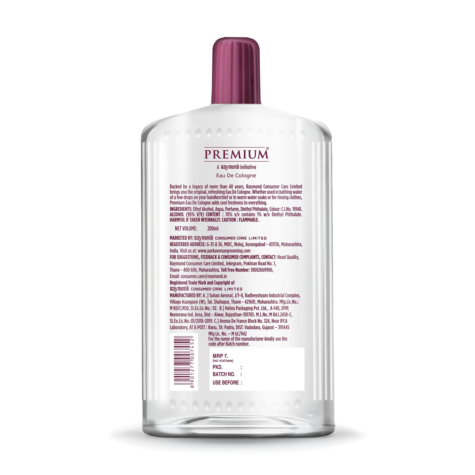 Park Avenue Unisex Premium Aquatic Eau De Cologne Spray for Men & Women - 6.7oz/200ml Fresh Scent - Perfect for Daily Wear, Office & Special Occasions