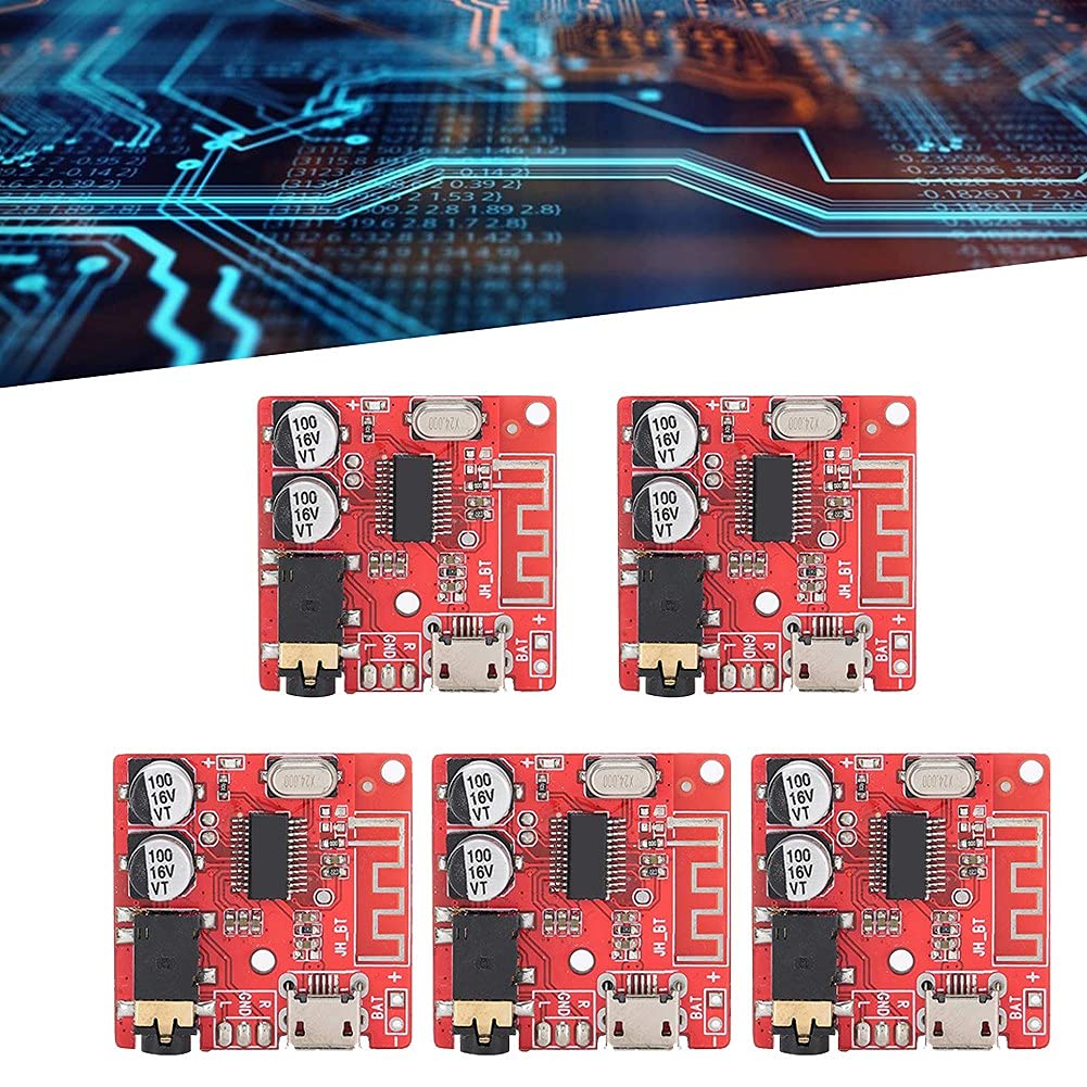 Gathukila 5PCS DIY Bluetooth 5.0 Receiver Board - Lossless Audio Decoder Module for Wireless Stereo Music & Speaker Amplifier - Perfect for Home Audio Systems, DIY Projects, and Car Stereo Upgrades