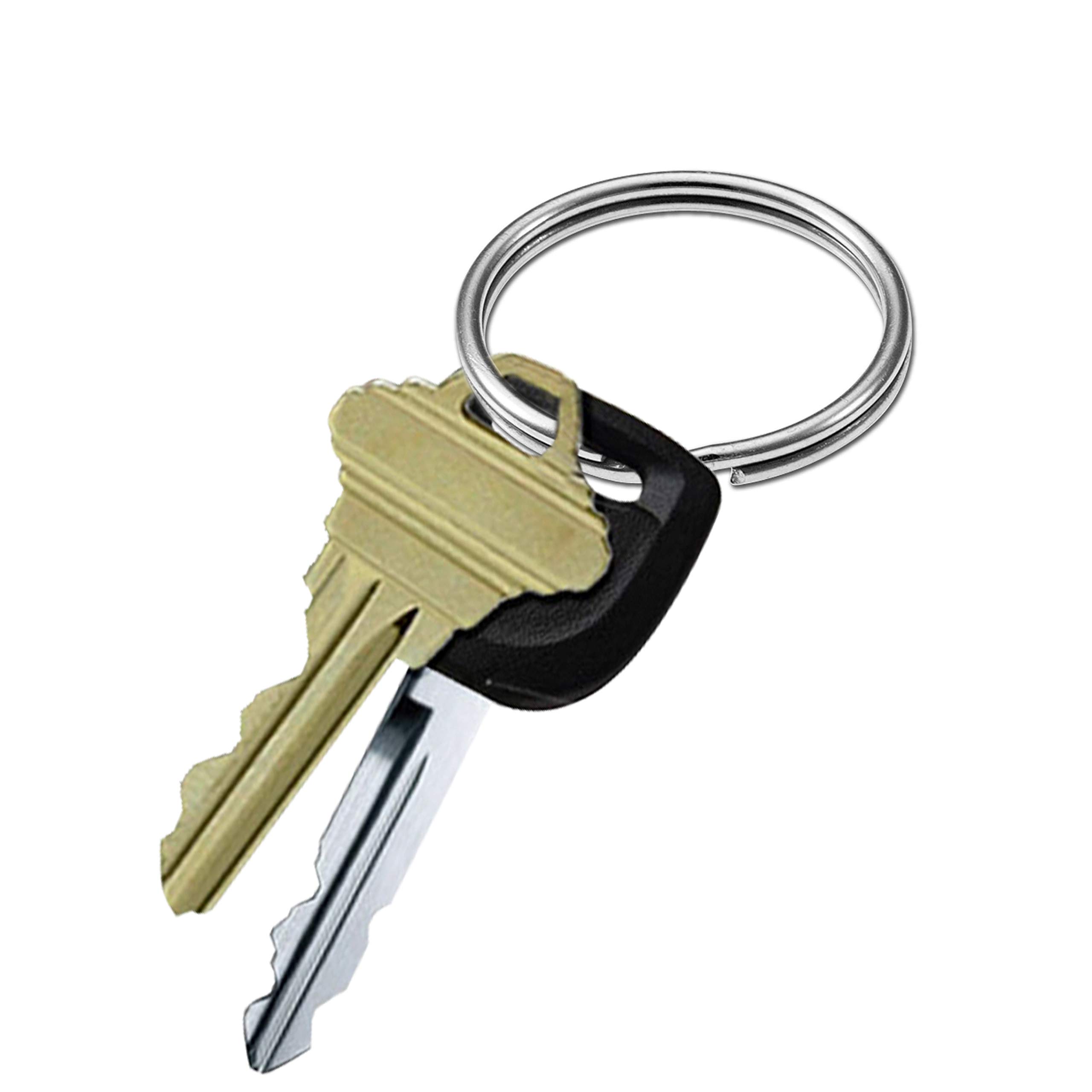 Heavy Duty Nickel-Plated Key Ring for Cars & Crafts - 2 Pack