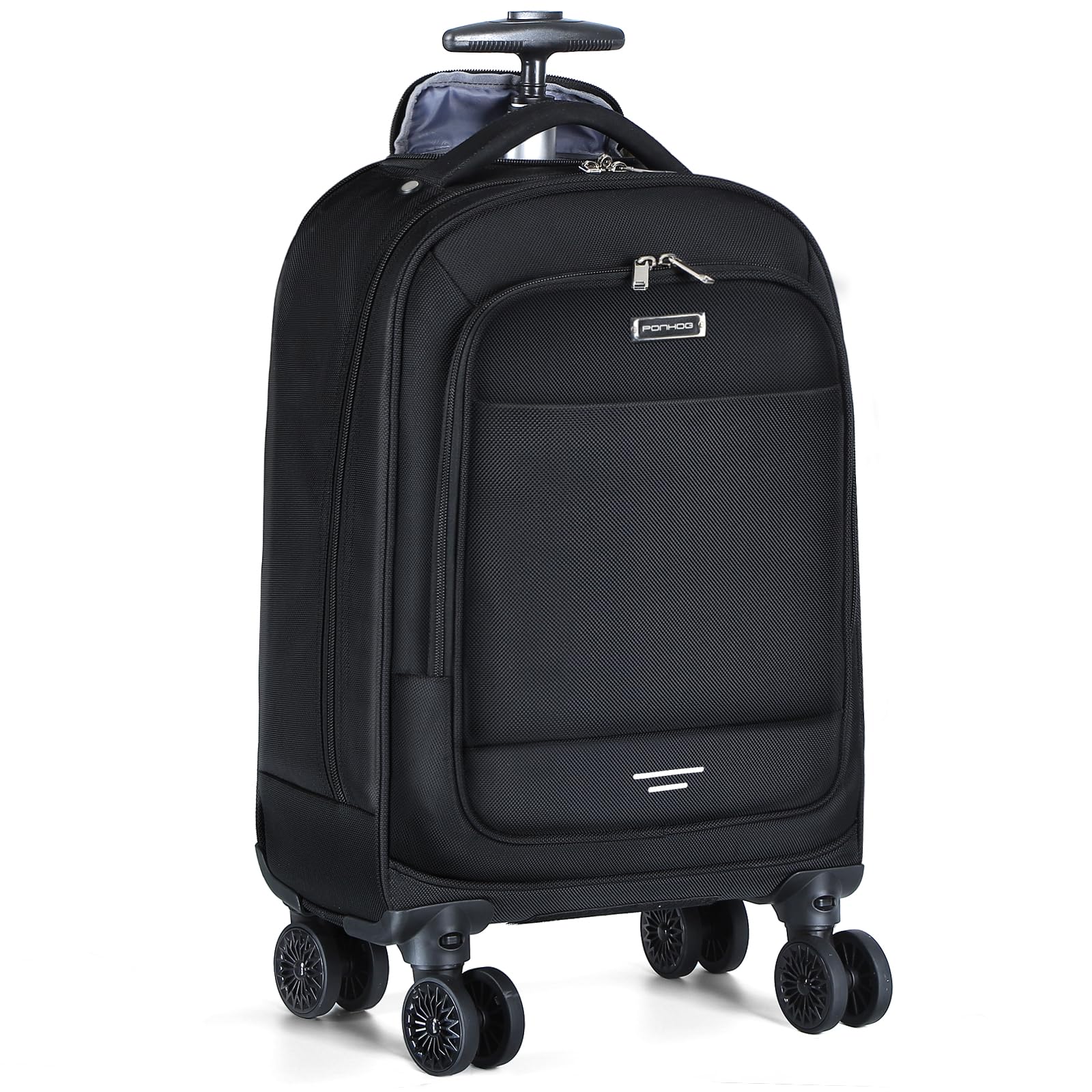 17 Inch Rolling Backpack with 4 Spinner Wheels - Water Resistant Wheeled Laptop Backpack for Travel, College & Work | Carry-On Approved for Overnight Trips | Perfect for Women & Men (Black)