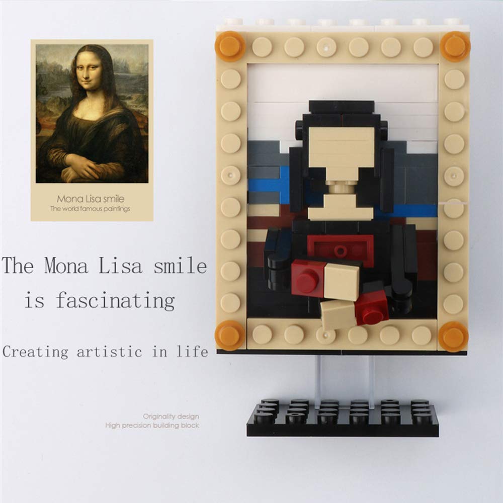 4 Pcs World Famous Painting MOC Building Blocks Toy Set - Compatible with Lego, Educational STEM Art Bricks for Kids & Adults - Perfect for Home Decor, Creative Play & Gift Giving