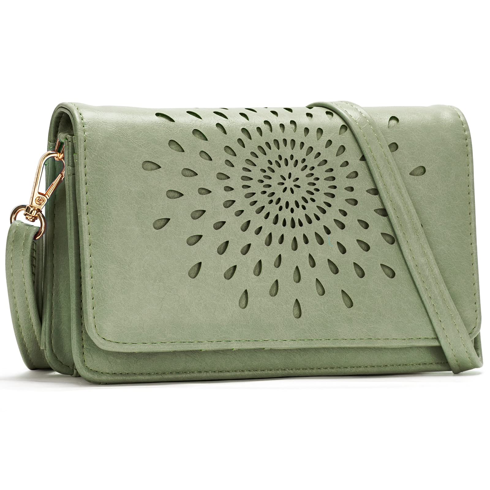 APHISON Women's RFID Blocking Crossbody Bag - Multi-Function Small Purse with Card Holder, Phone Pocket & Wristlet Strap | Perfect for Travel, Shopping & Everyday Use