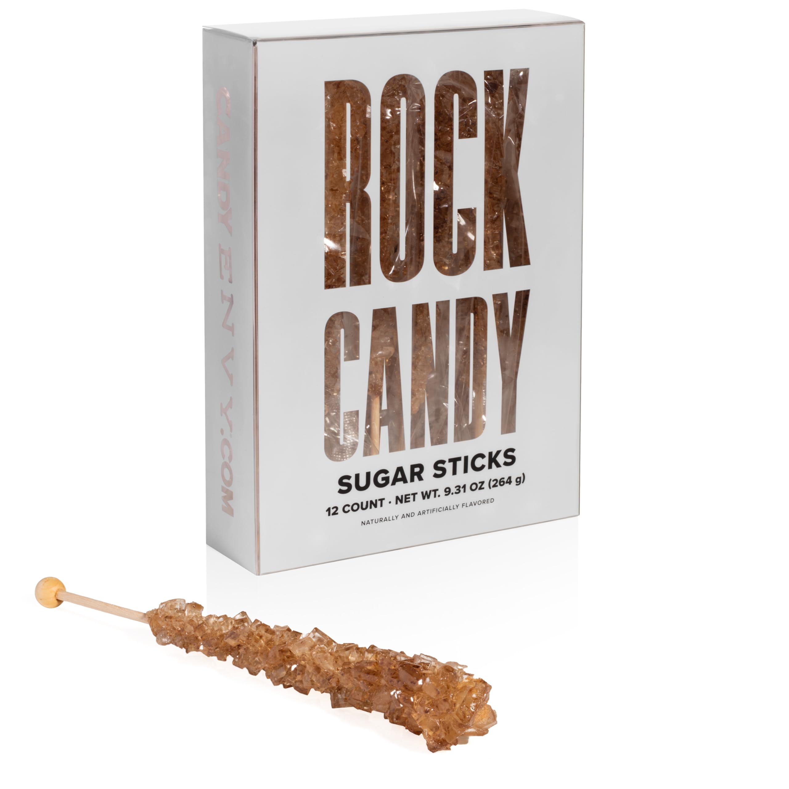 Amber Rock Candy Sugar Sticks - Root Beer Flavored Hard Candy - 12 Individually Wrapped Sticks - Perfect for Parties, Gifts & Coffee/Tea Sweetener