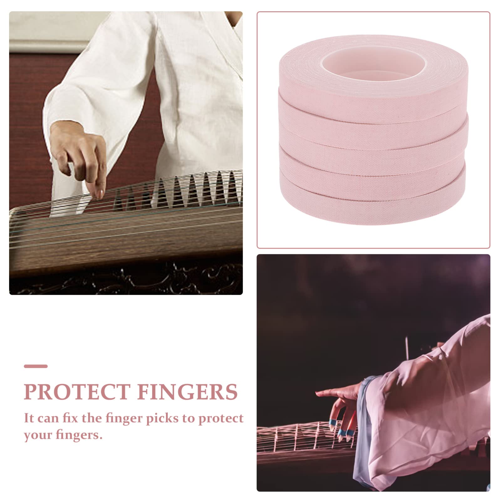 FOMIYES 5 Rolls Guzheng Tape Finger Protector - Chinese Zither Finger Picks & Nail Accessories for Guzheng Players | Durable Adhesive Tape for Manicure & Musical Instrument Protection | Perfect for Practice, Performances & Home Use