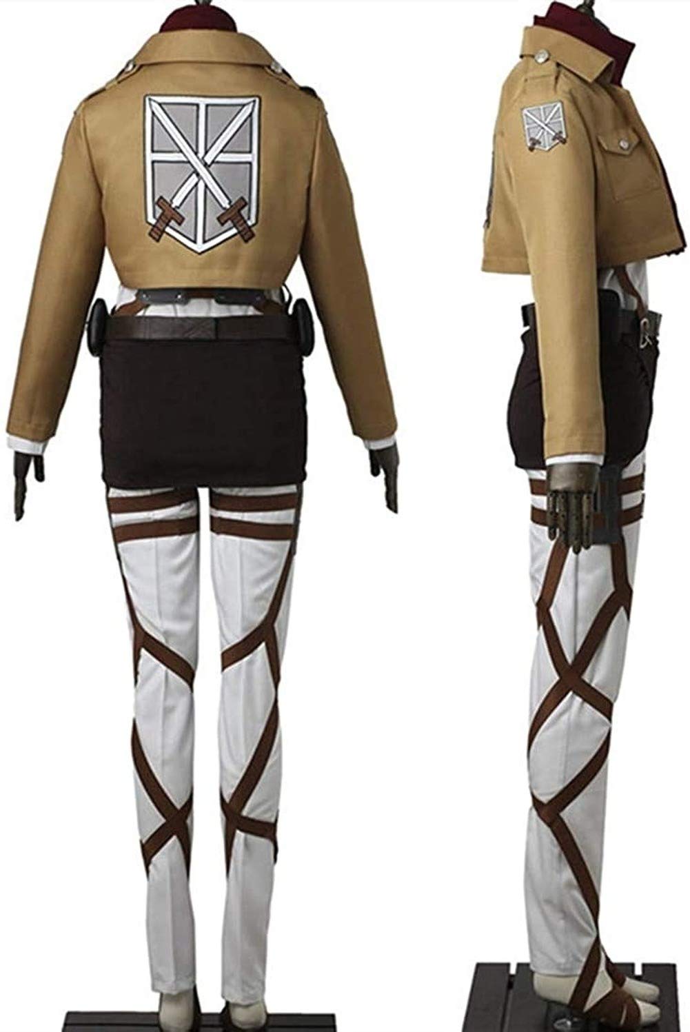 Titan Mikasa Ackerman Cosplay Costume Full Set - Attack on Titan Training Corps Uniform for Women | Anime Convention, Halloween, Cosplay Events