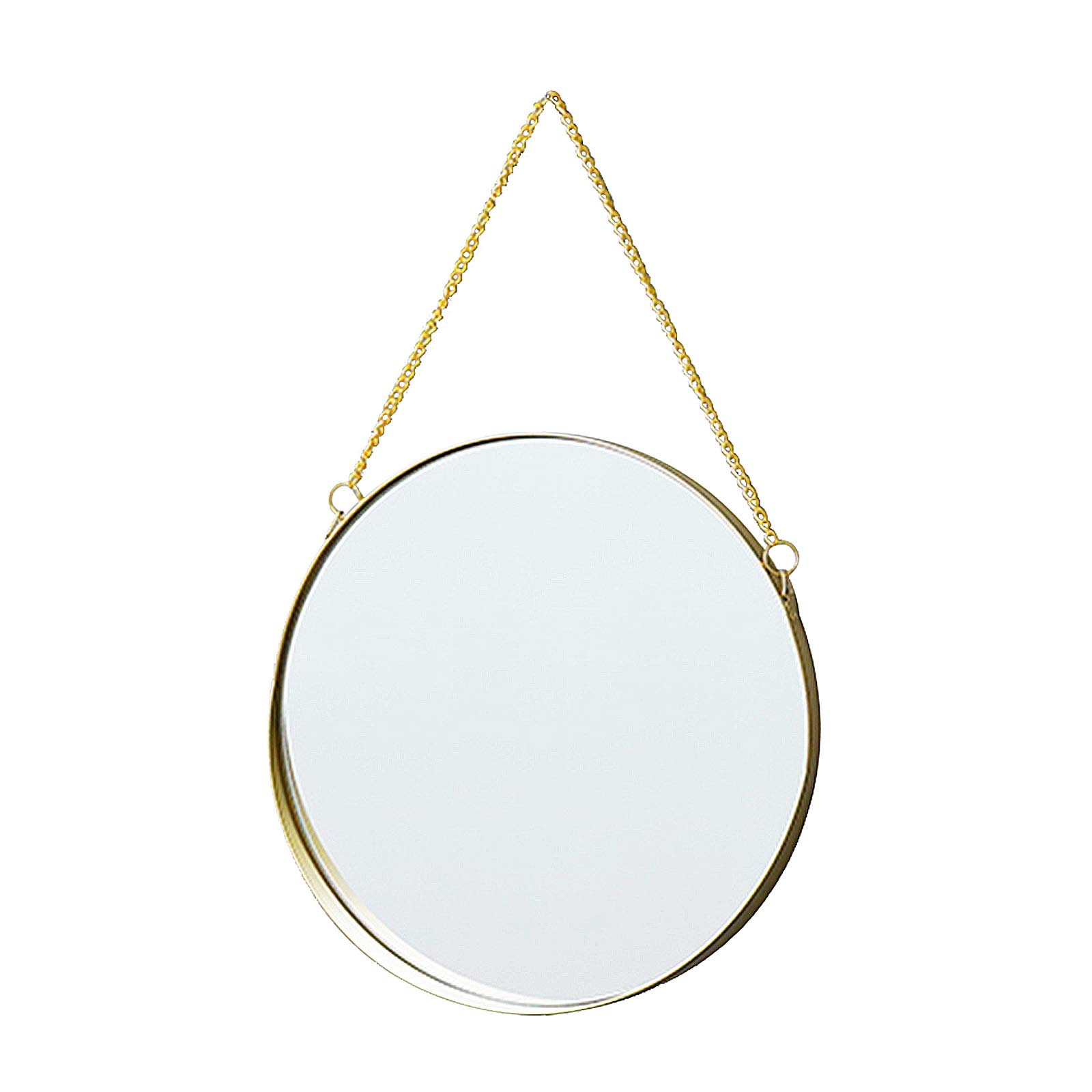 Vintage Gold Round Makeup Mirror - Small Wrought Iron Wall Mirror with HD Glass for Bathroom Vanity & Bedroom Decor - Perfect for Applying Makeup, Shaving & Home Decoration