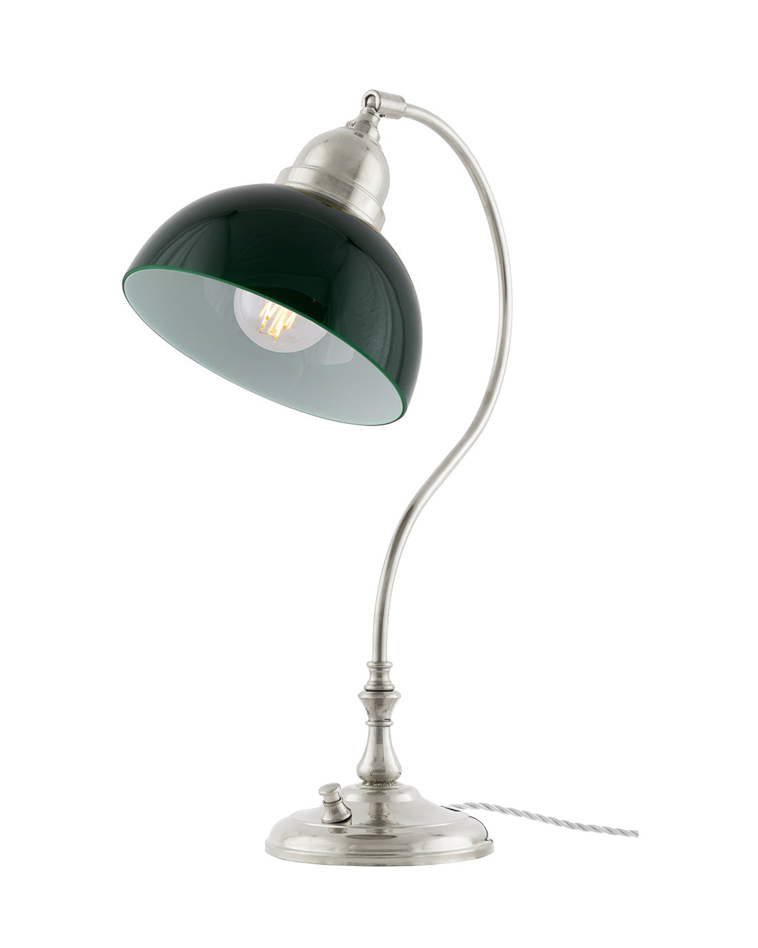 Vintage Lagerlöf Green Glass Table Lamp - Classic Home Decor for Living Room, Bedroom & Office