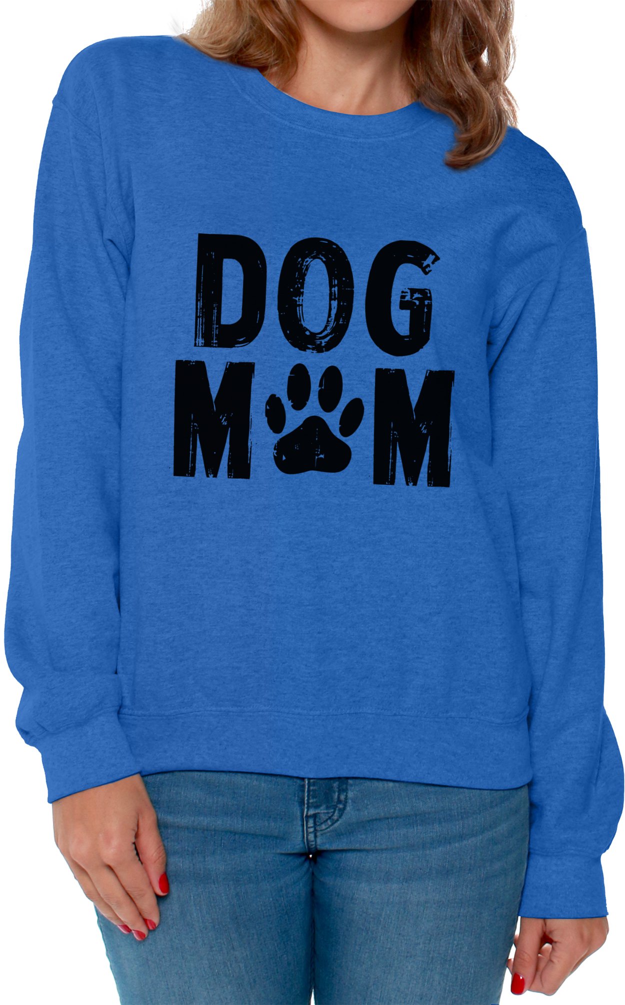 Awkward Styles Women's Dog Mom Sweatshirt - Cozy Crewneck Pullover for Dog Lovers, Cute Paw Print Design - Perfect Gift for Dog Moms | Ideal for Casual Wear, Dog Park Outings & Pet-Themed Events