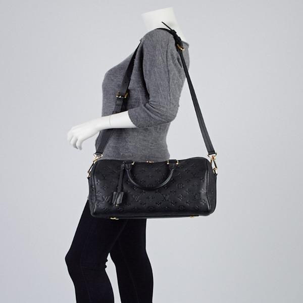 LV Speedy Bandouliere 30 Handbag - Monogram Empreinte Leather in Noir | Luxury Crossbody Bag for Women | Perfect for Work, Travel & Everyday Use