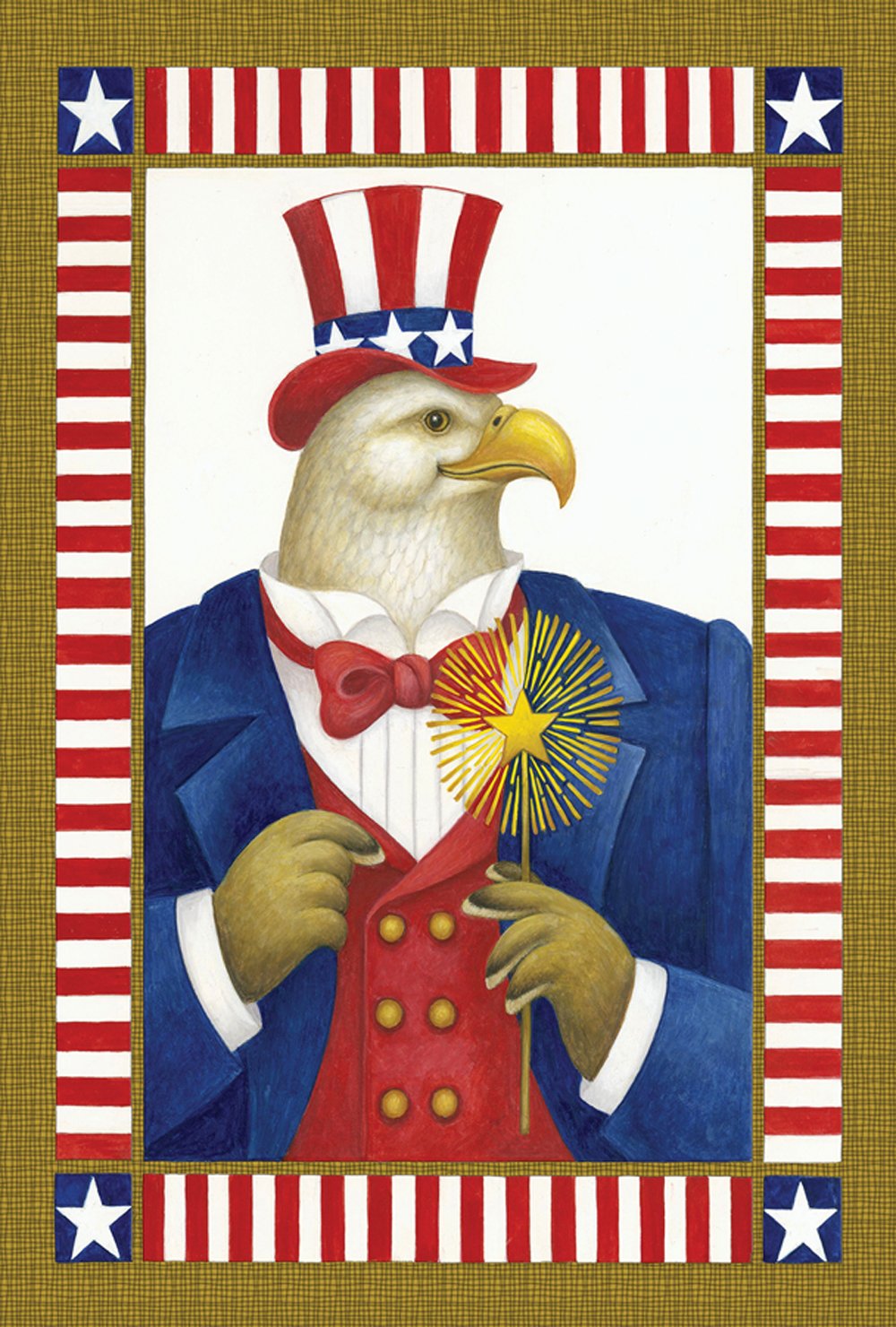 Toland Home Garden 119827 Uncle Eagle Sam Patriotic Flag - 12x18 Inch Double Sided American Garden Flag for Outdoor Yard & House Decoration - Perfect for 4th of July, Memorial Day & Patriotic Events