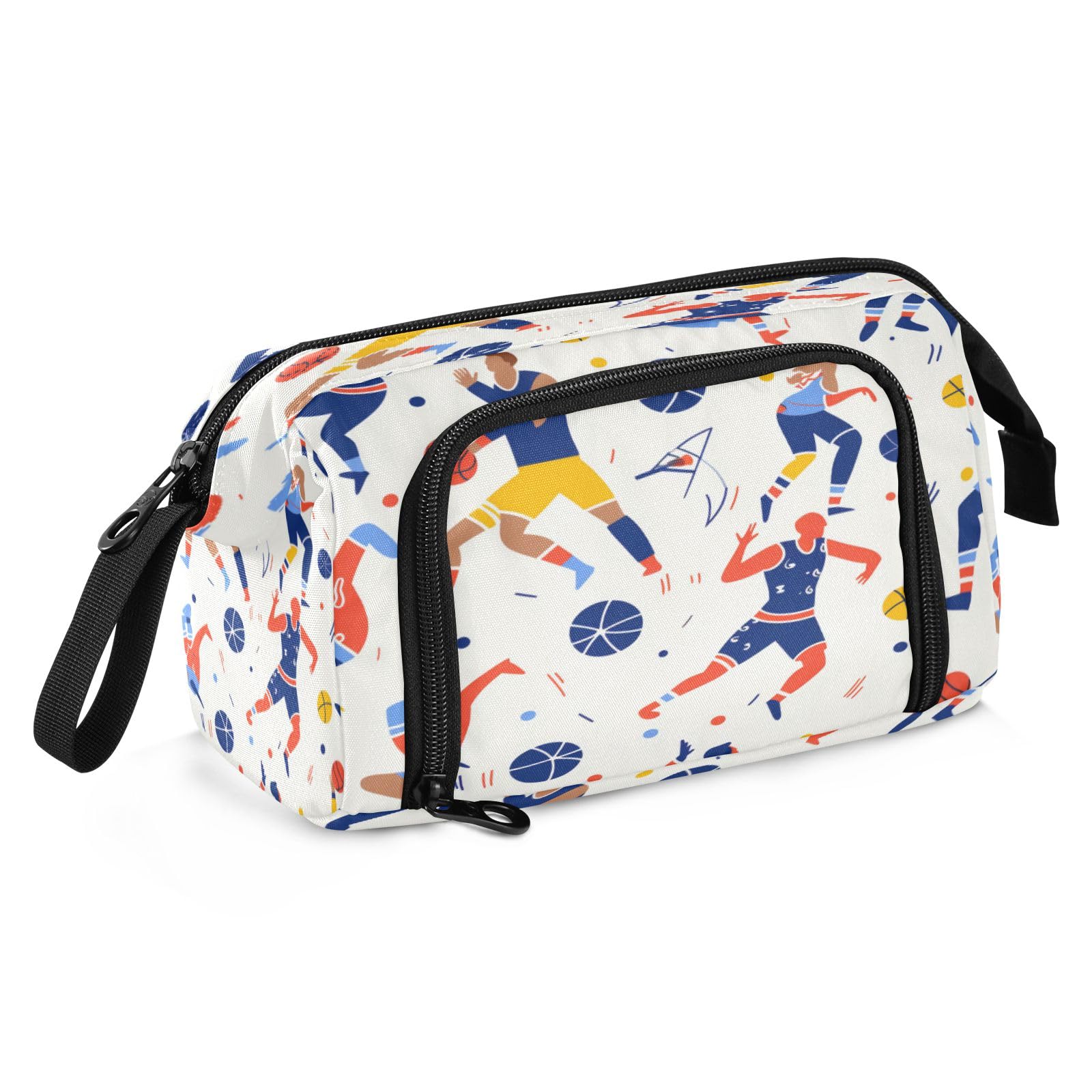 Large Capacity Sport Man Basketball Pencil Case - Durable Pencil Pouch & Stationery Organizer for School, Office, Work, Travel | Perfect for Students, Teachers, Professionals