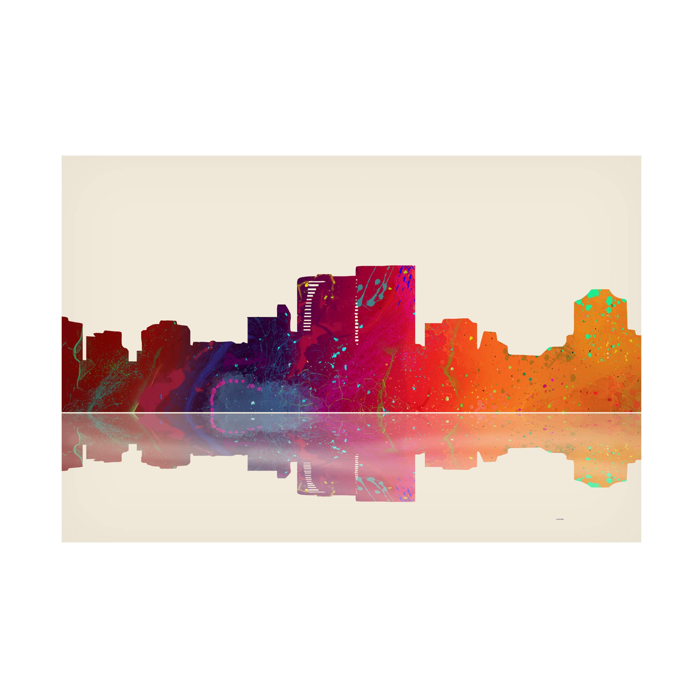 Trademark Fine Art 'Darwin NT Skyline 3' Canvas Wall Art by Marlene Watson - 16x24 Inches, Modern Home Decor for Living Room, Bedroom & Office