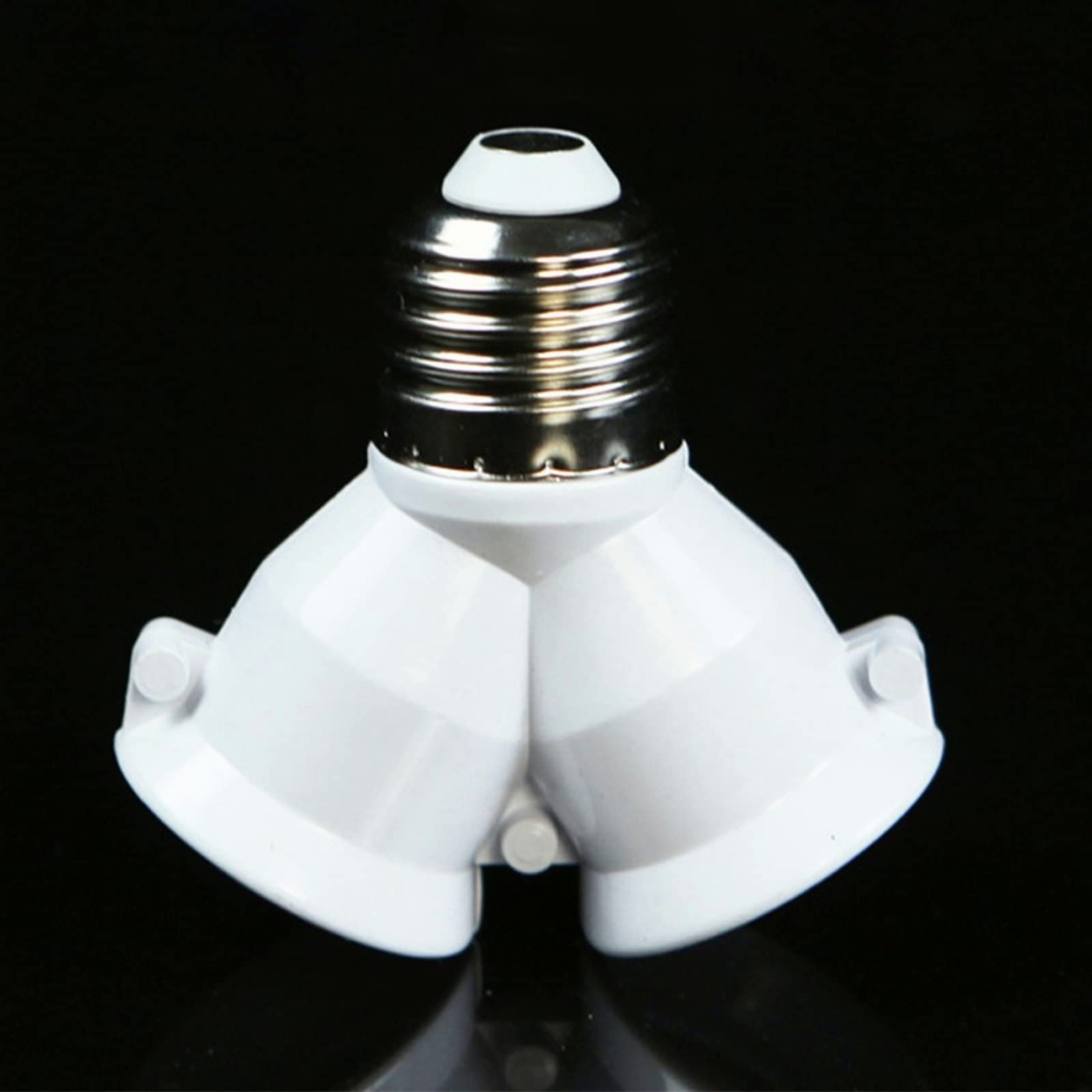 2 in 1 E27 to Dual E27 Lamp Socket Splitter Adapter - Y-Shape Light Bulb Holder Converter - Standard Screw Base Stand - Pack of 6 - Perfect for Home Lighting, Workshop, and DIY Projects