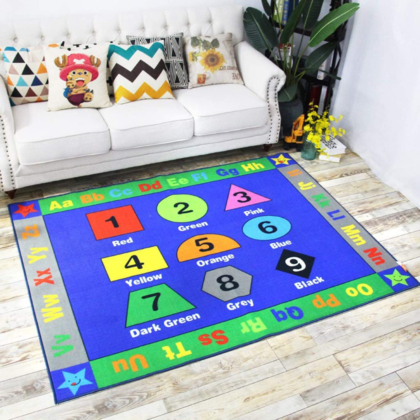 Non-Slip ABC & Number Educational Kids' Crawling Rug - Soft Play Mat for Learning English Letters & Numbers - Perfect for Nursery, Playroom, Bedroom & Living Room Decor - Ideal Baby Shower Gift for Toddlers