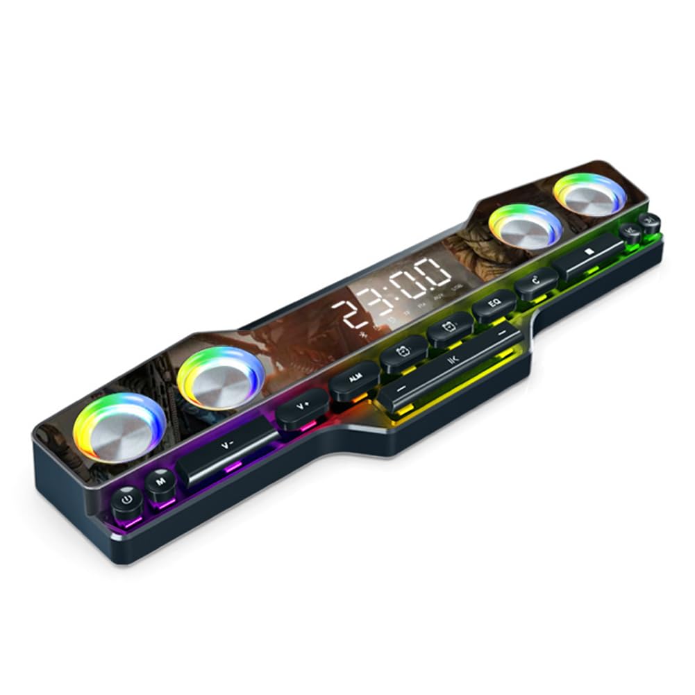 V18 Dazzle Color Bluetooth Speakers with LED Lights - High-Quality Sound for Home, Desktop, Gaming & Computer Use - Easy to Install & Use - Perfect for Parties, Gaming Setups & Workspace Decor