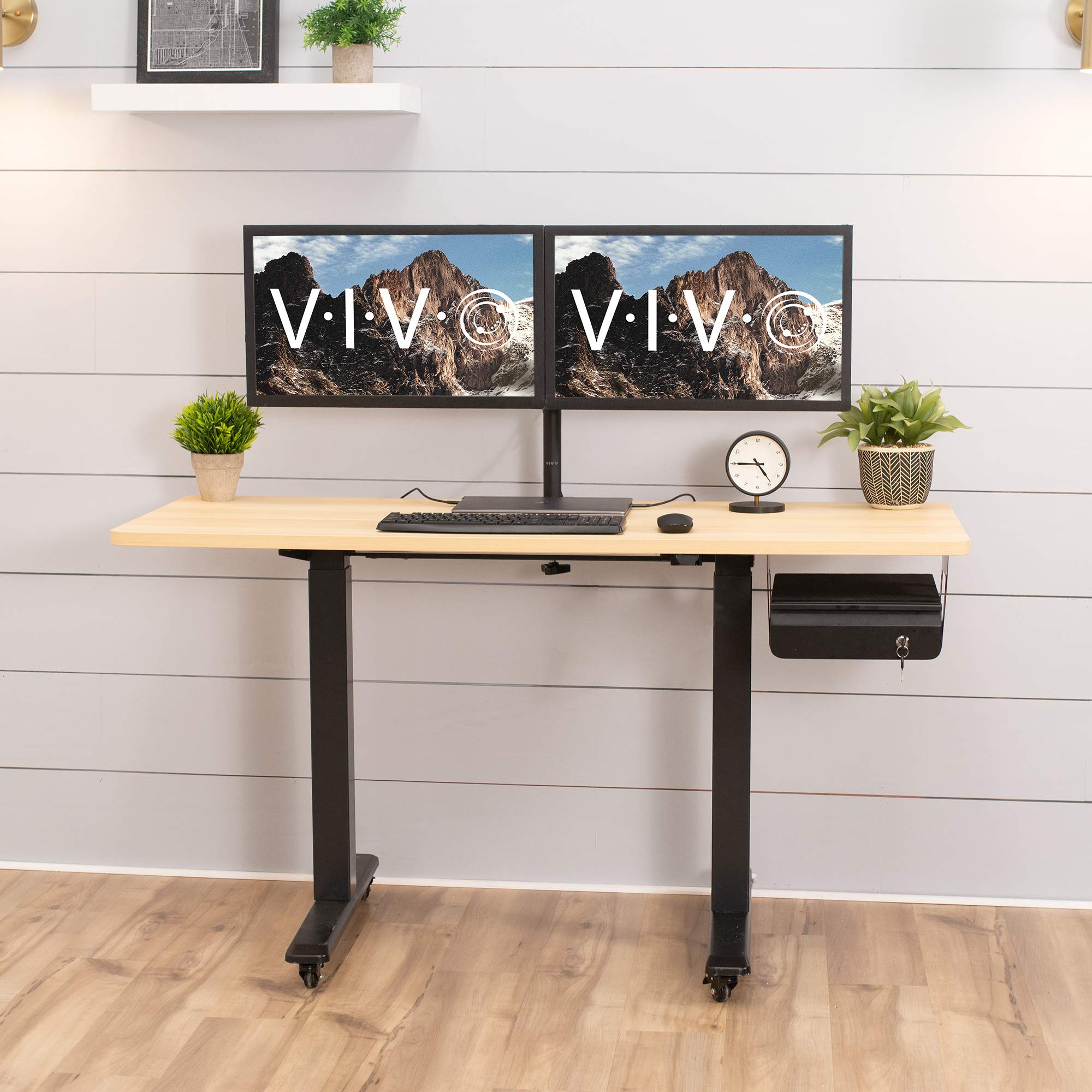 VIVO 13 inch Under Desk Lockable Slide Out Drawer - Secure Home Office Storage Organizer, Black (DESK-AC03L-B) | Space-Saving File Organizer for Documents, Office Supplies & Electronics | Perfect for Workstations, Standing Desks & Small Spaces