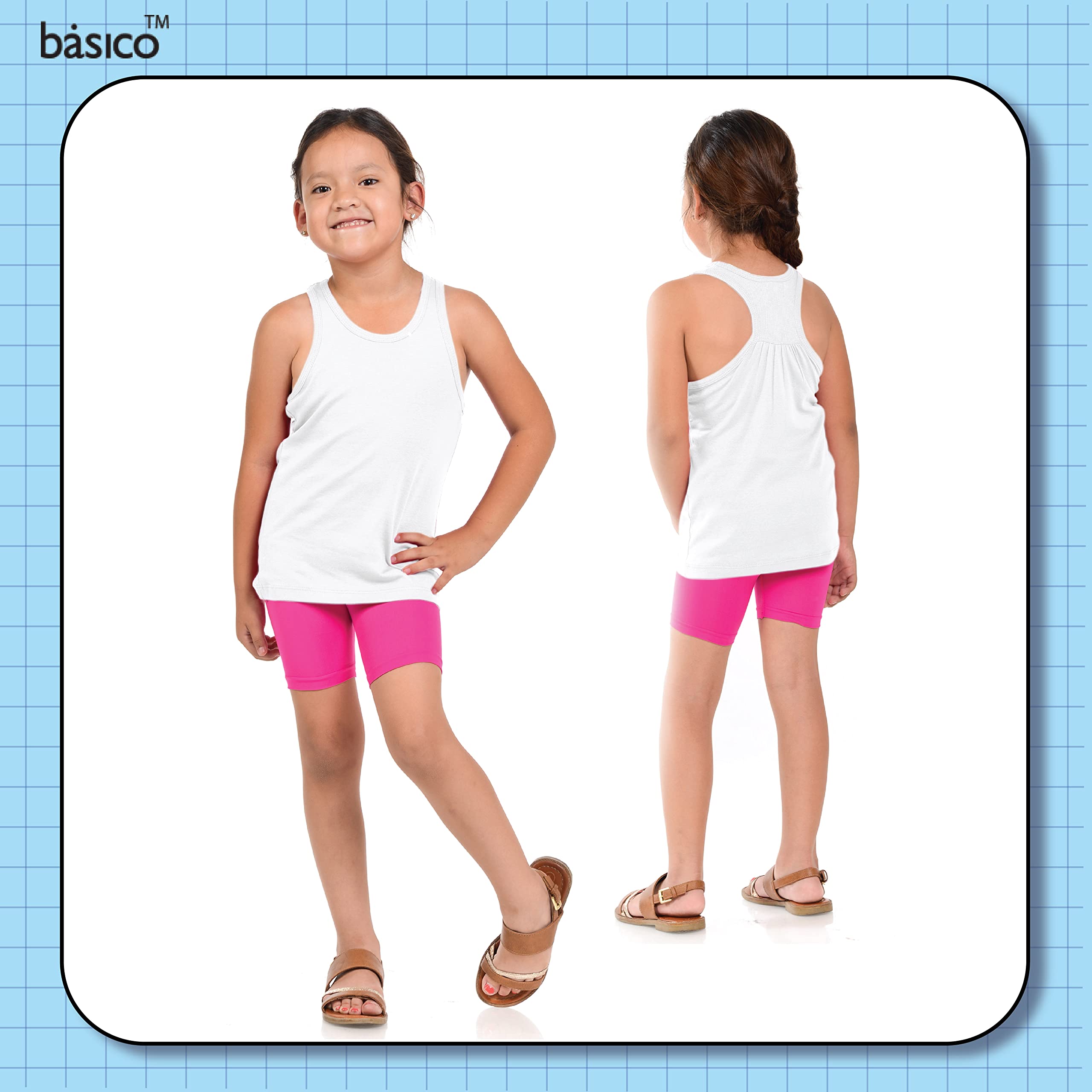 6/12 Pack Girls Dance Bike Shorts - Soft Spandex Under Dress Shorts for Playground, Sports, Skirts - Perfect for Ballet, Gymnastics & Everyday Play